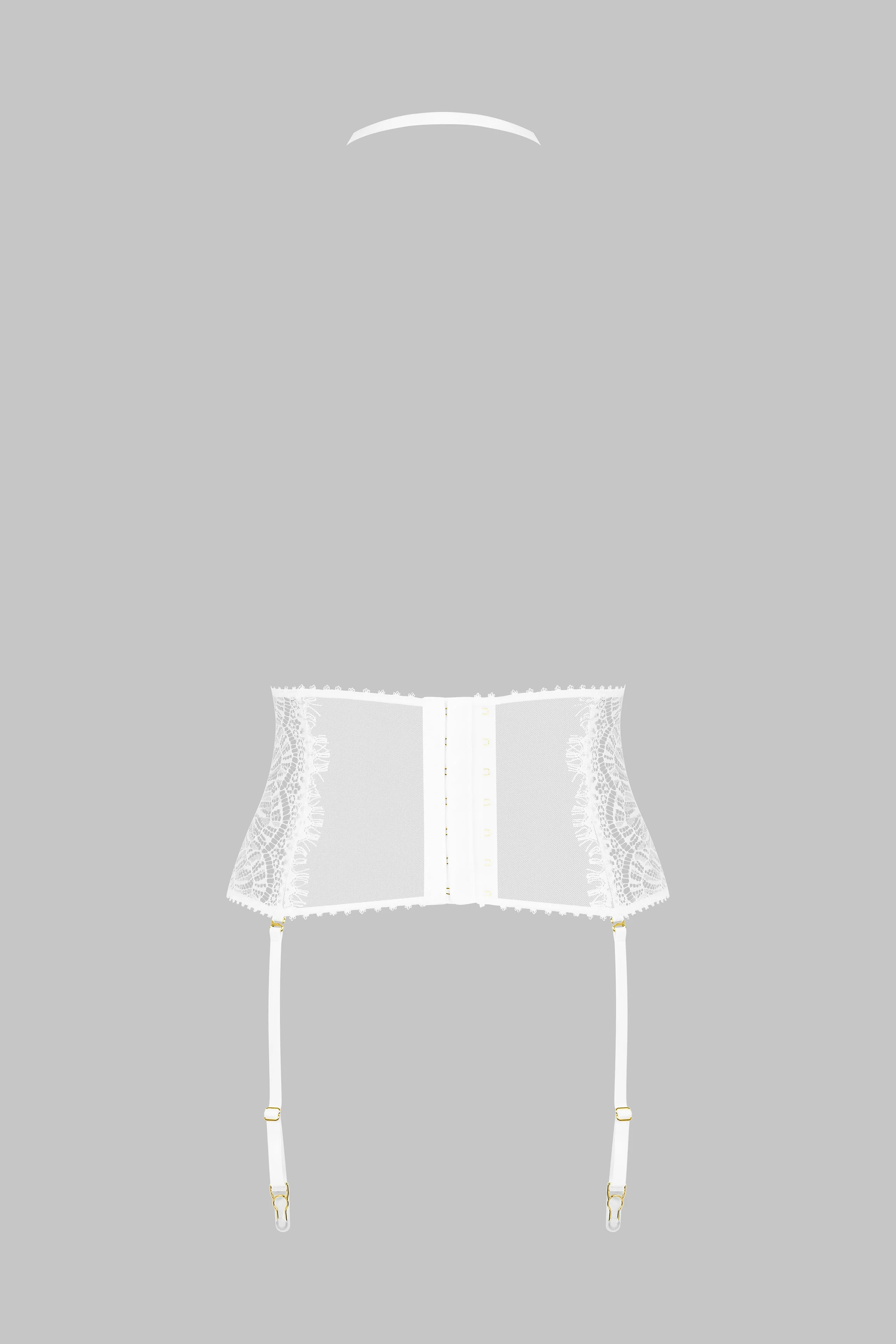 Waist cinched with suspenders - Accroche Coeur | White - Image 5