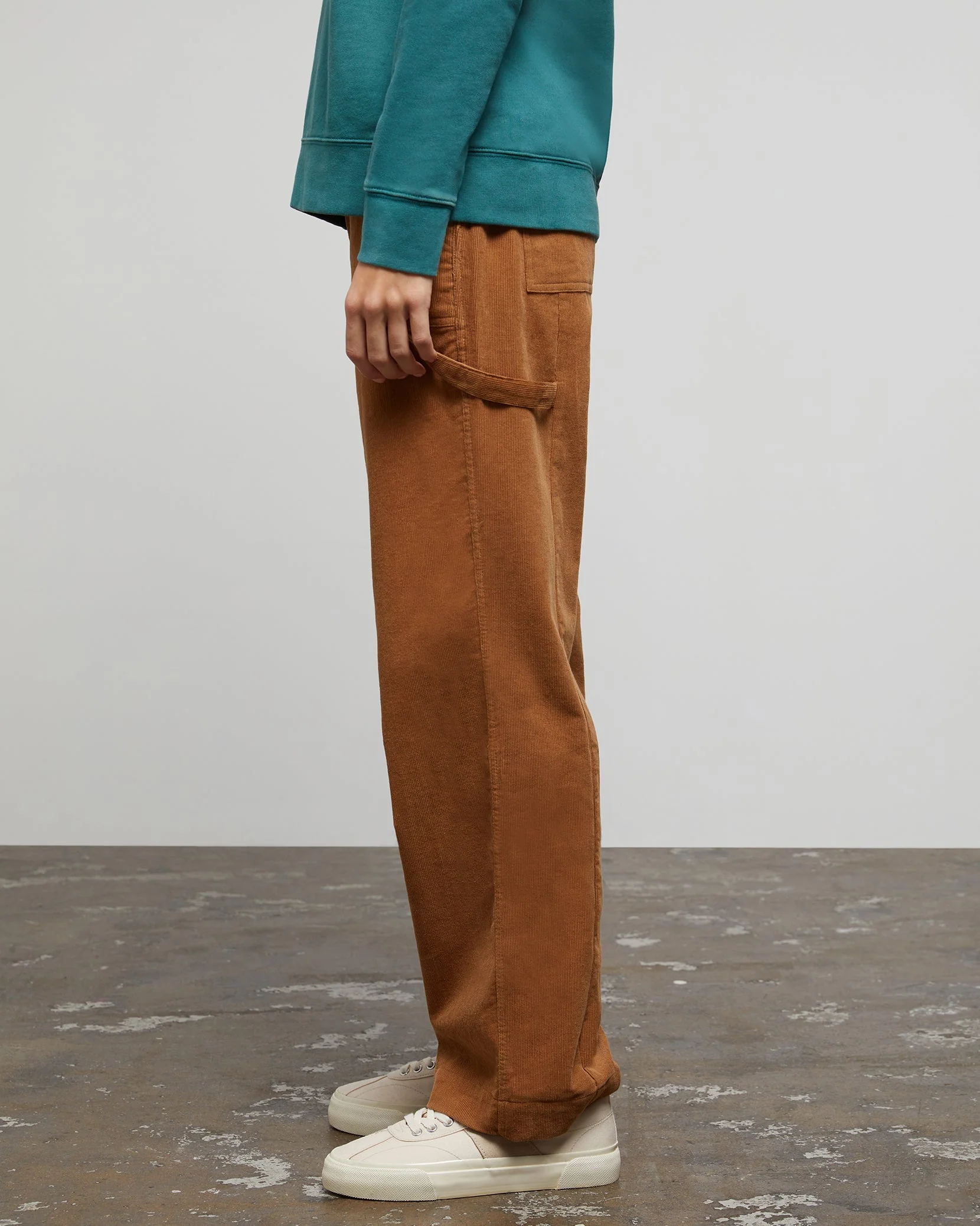 Womens | Wide Leg Corduroy Carpenter Pant | Dusty-Olive - Image 10