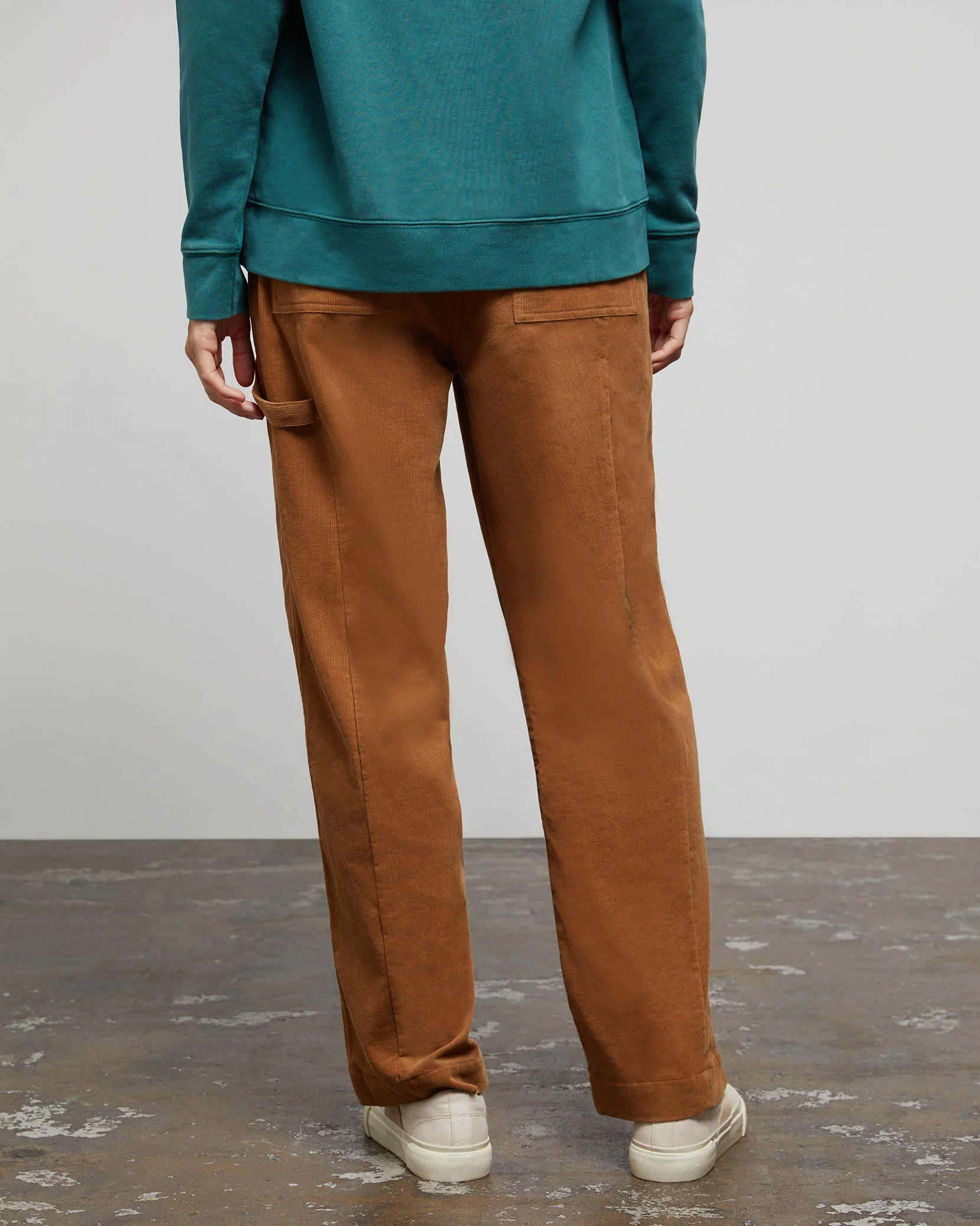 Womens | Wide Leg Corduroy Carpenter Pant | Dusty-Olive - Image 11