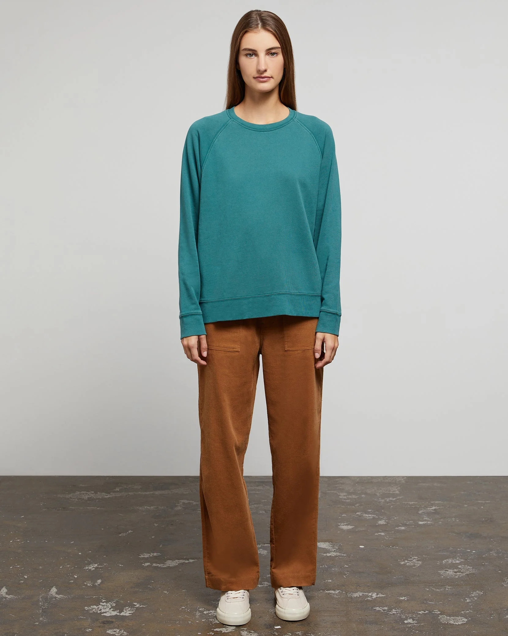 Womens | Wide Leg Corduroy Carpenter Pant | Dusty-Olive - Image 13