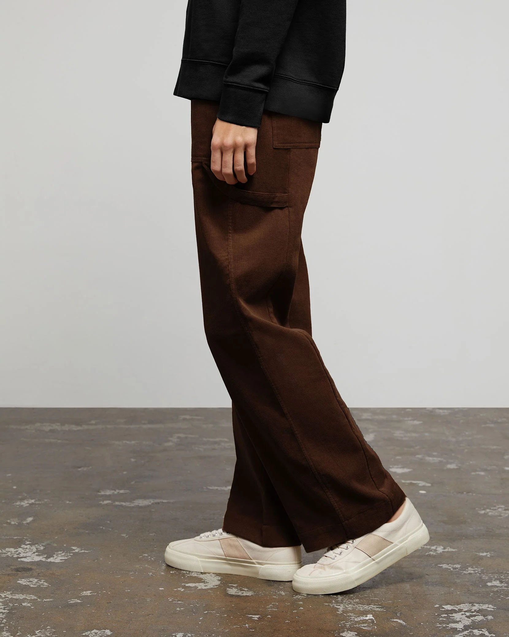 Womens | Wide Leg Corduroy Carpenter Pant | Dusty-Olive - Image 15