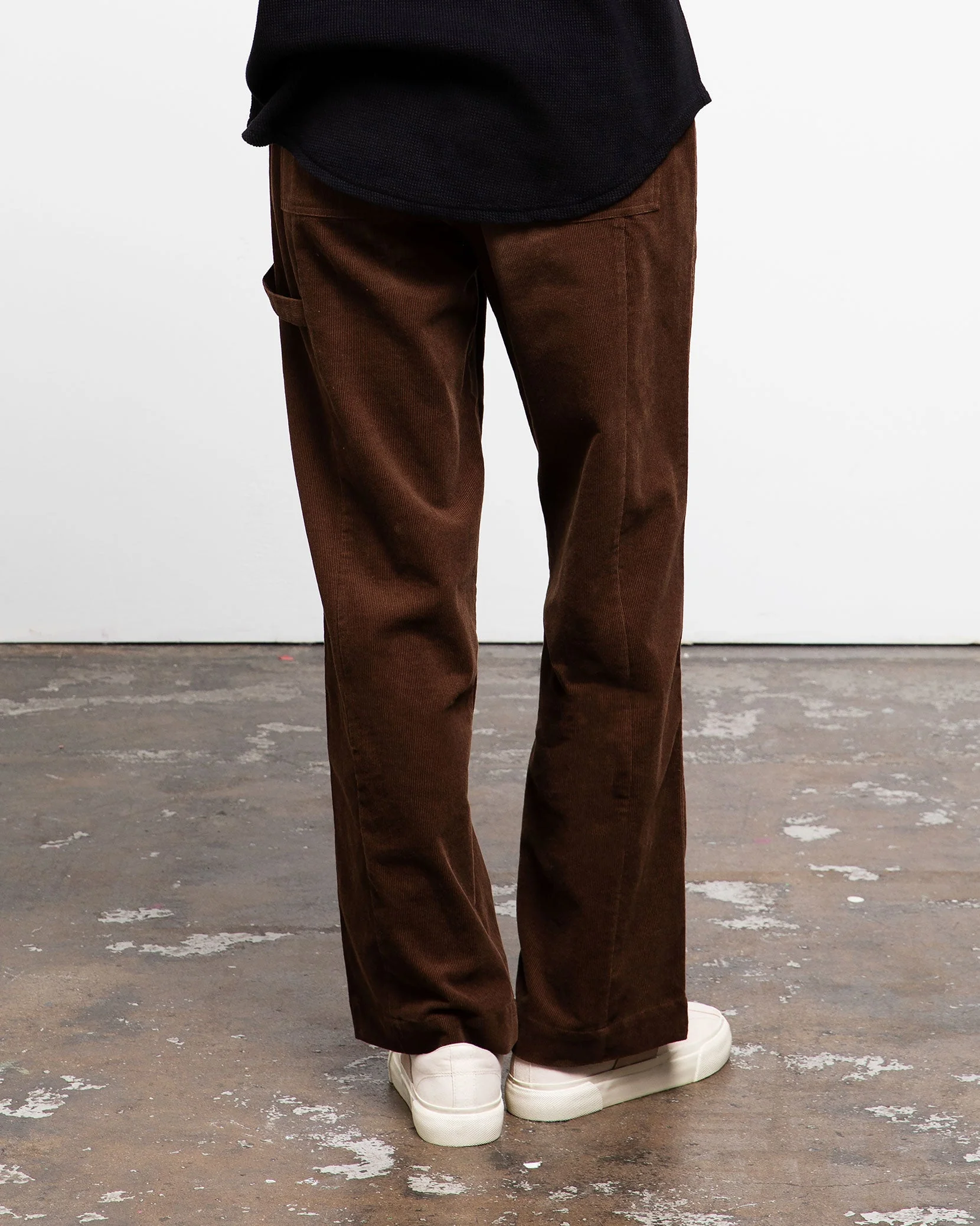 Womens | Wide Leg Corduroy Carpenter Pant | Dusty-Olive - Image 17