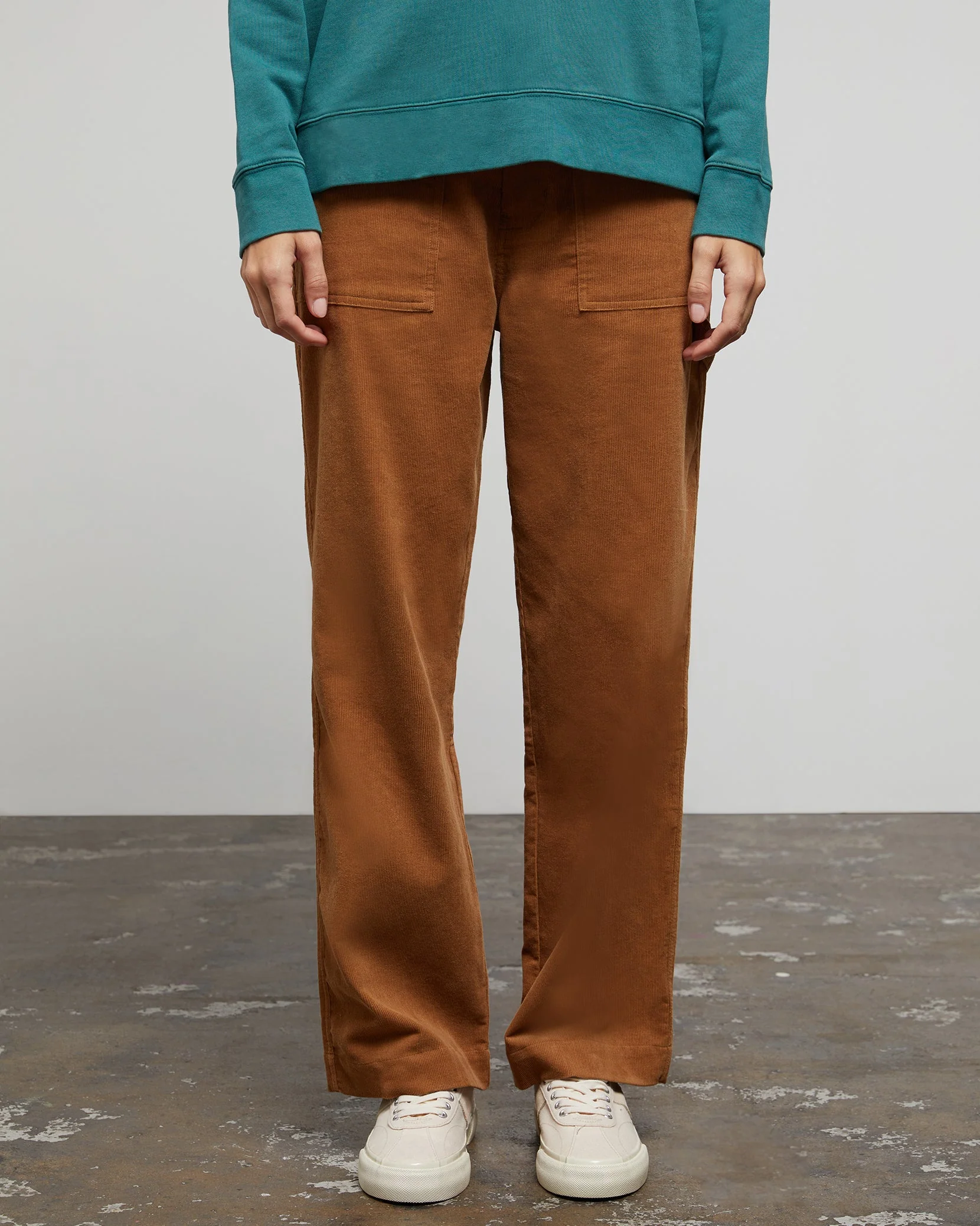 Womens | Wide Leg Corduroy Carpenter Pant | Bison - Image 17