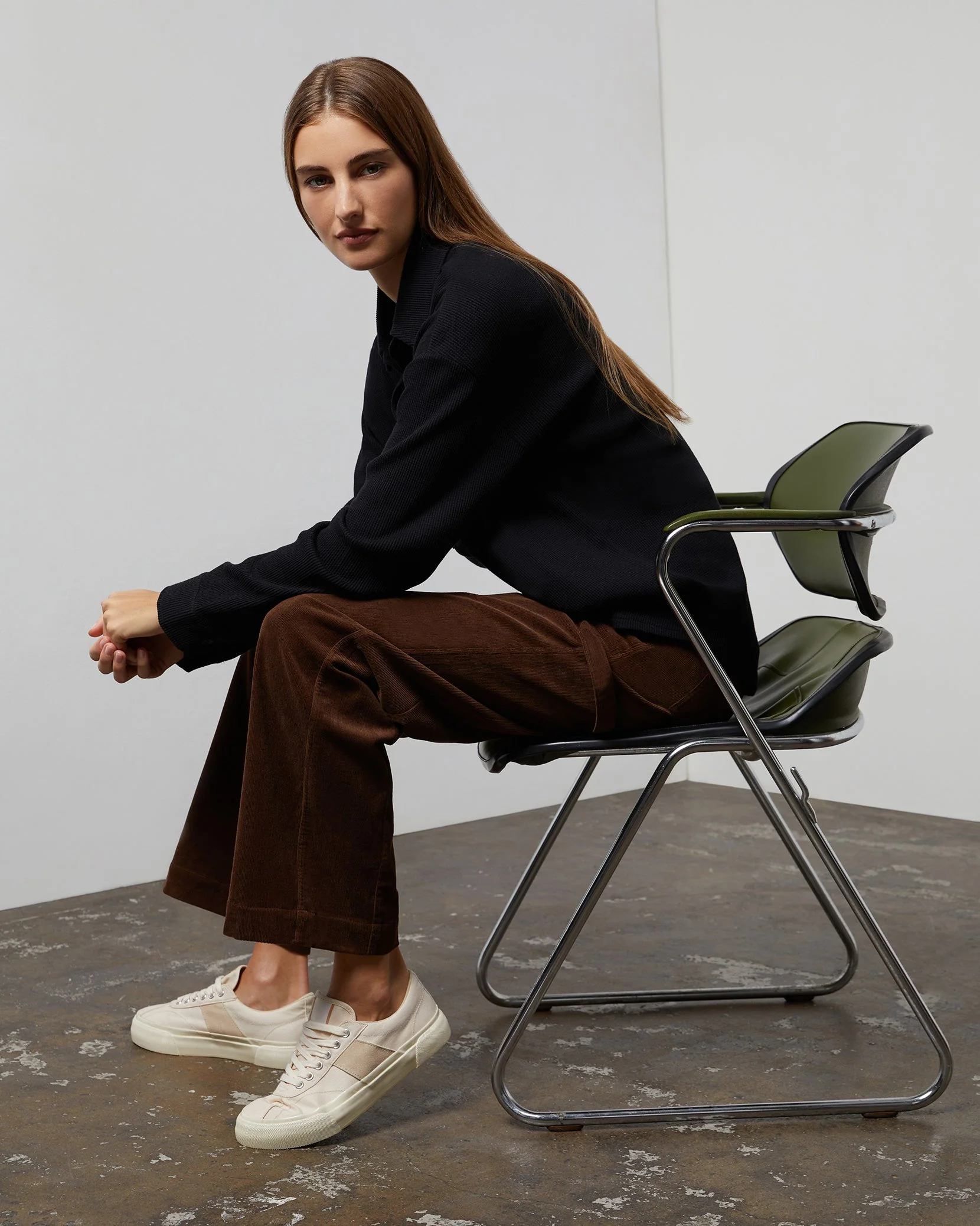 Womens | Wide Leg Corduroy Carpenter Pant | Bison - Image 4