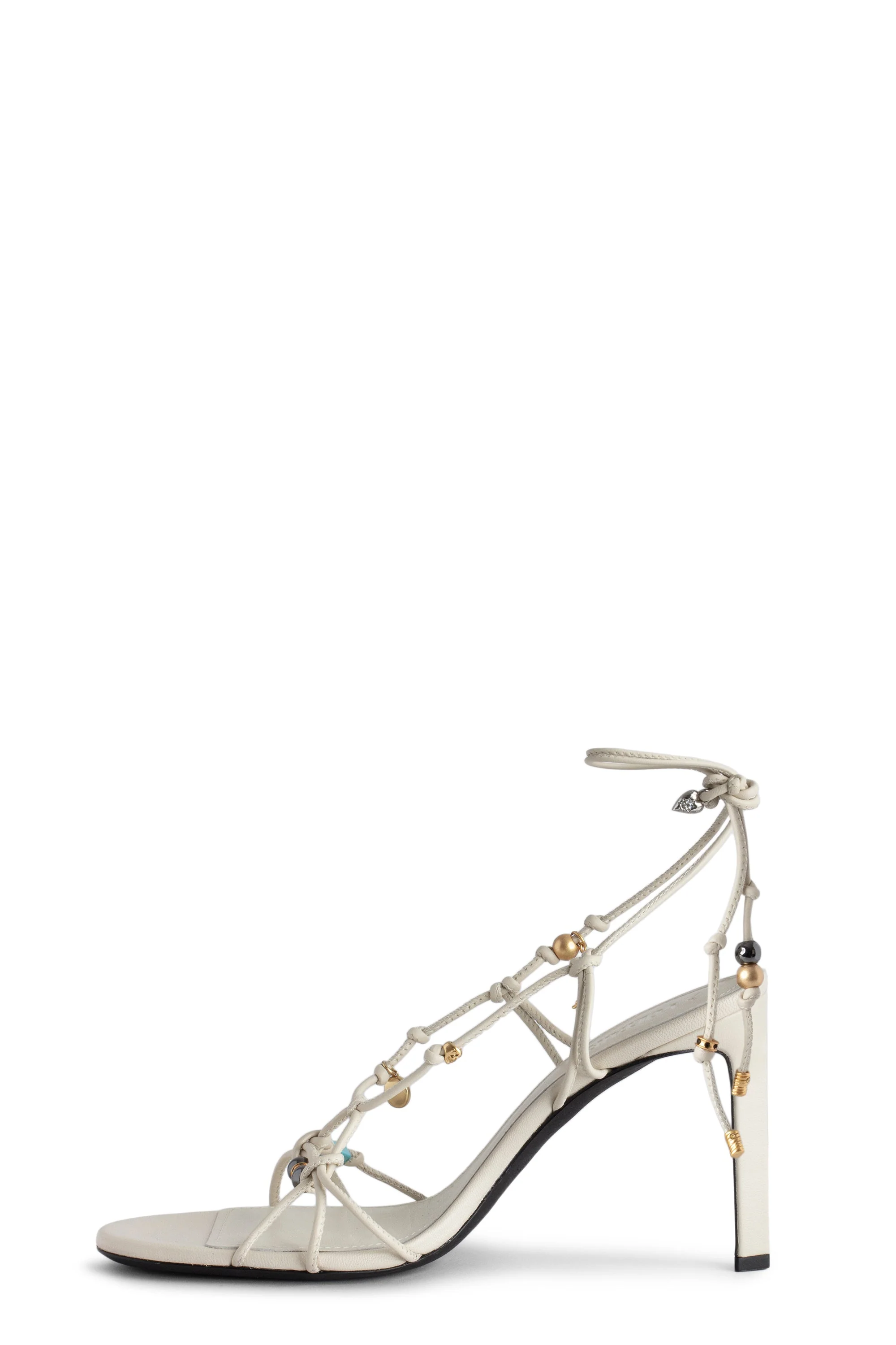 Alana Smooth Lambskin Full Cha Heeled Sandal | Flash - Image 2