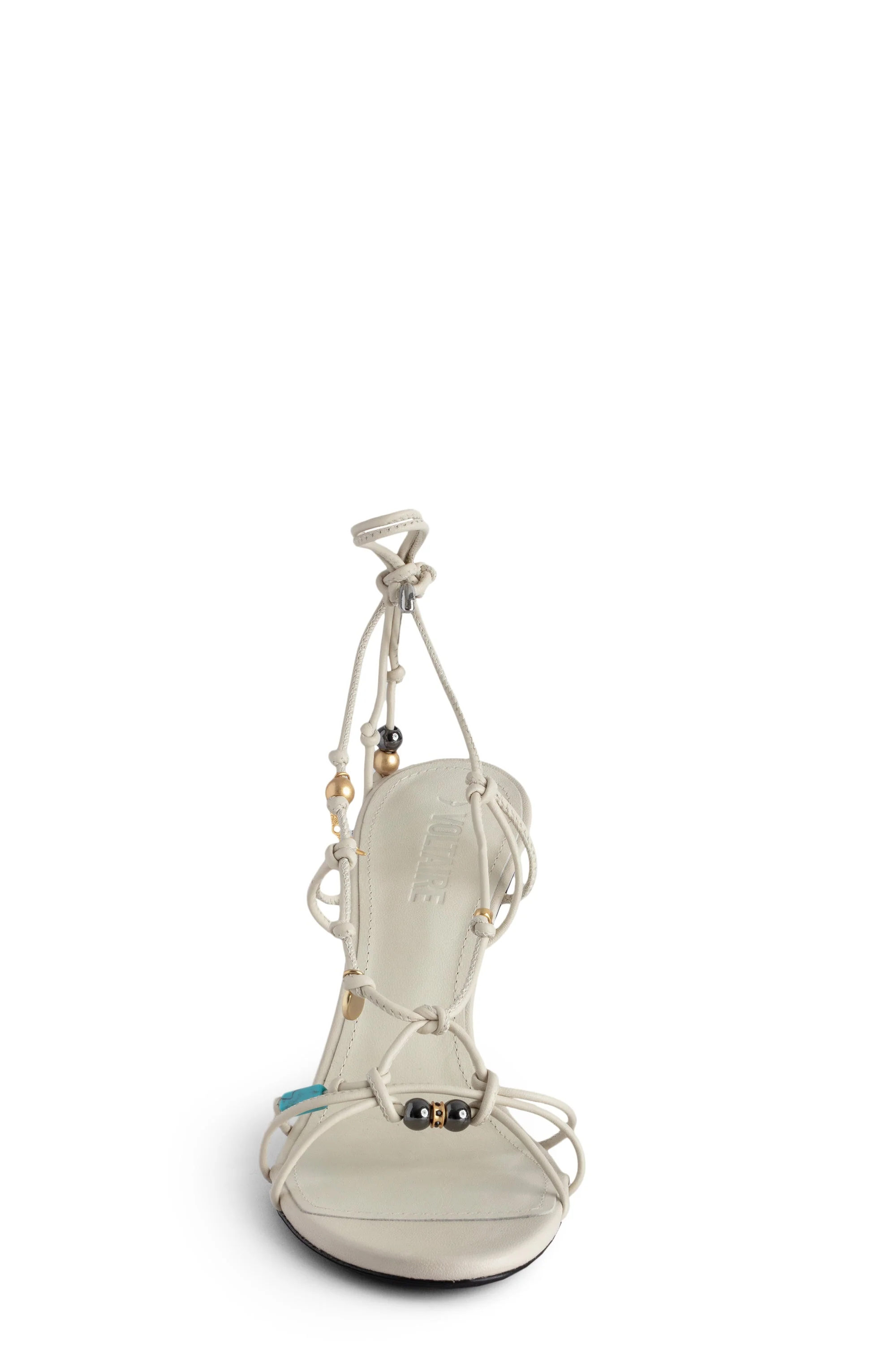 Alana Smooth Lambskin Full Cha Heeled Sandal | Flash - Image 3