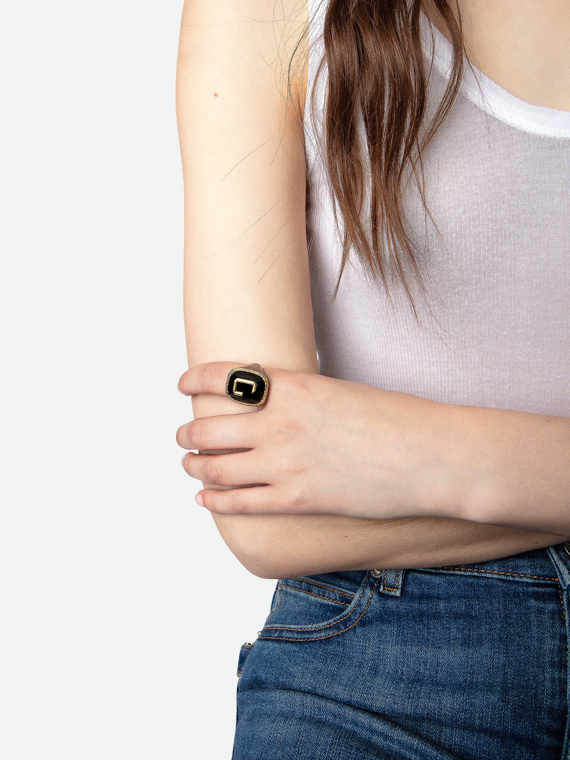 Cecilia Signet Ring | Shiny Gun - Image 4