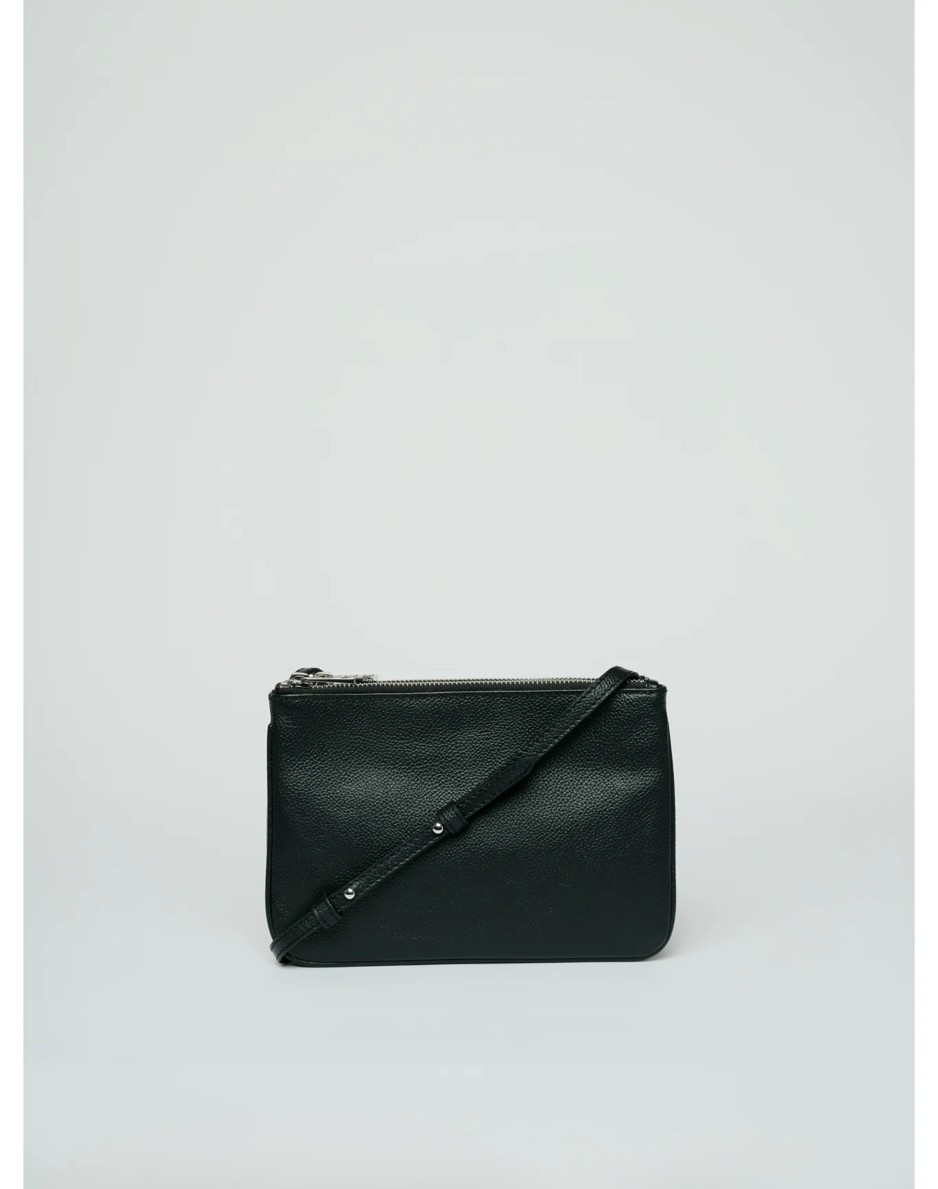 Duo Wings Grained Leather Bag | Black - Image 2