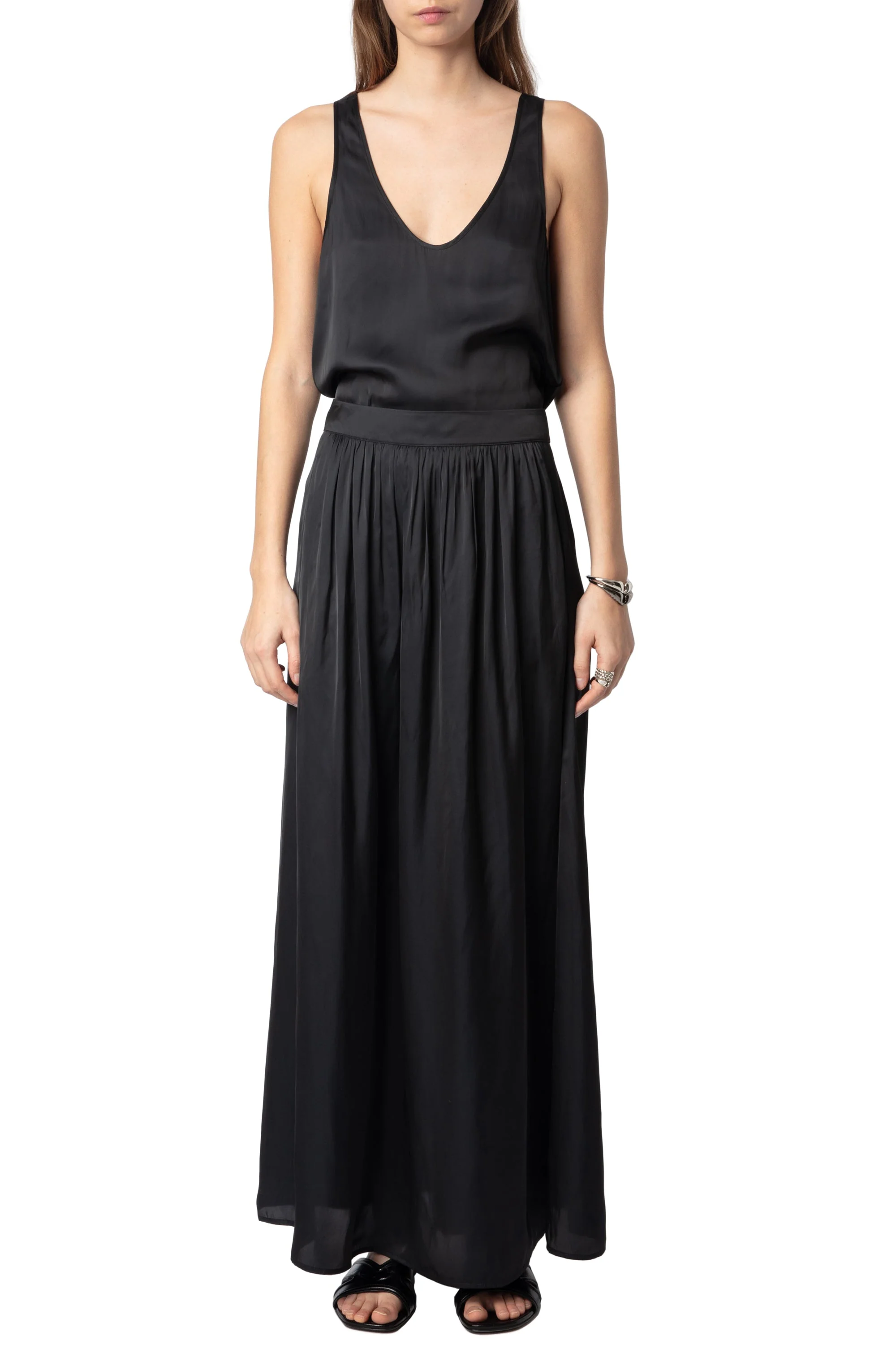 Jady Satin Bijoux Skirt | Black - Image 2