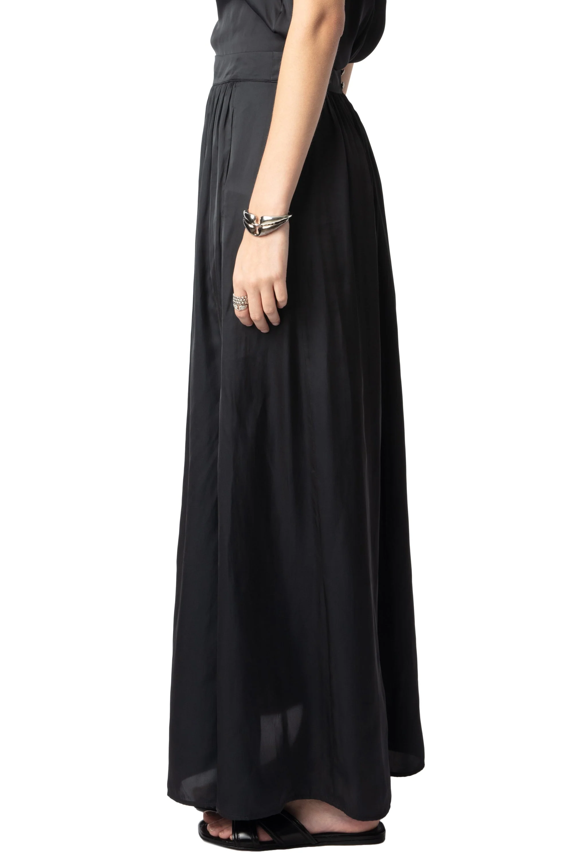 Jady Satin Bijoux Skirt | Black - Image 4
