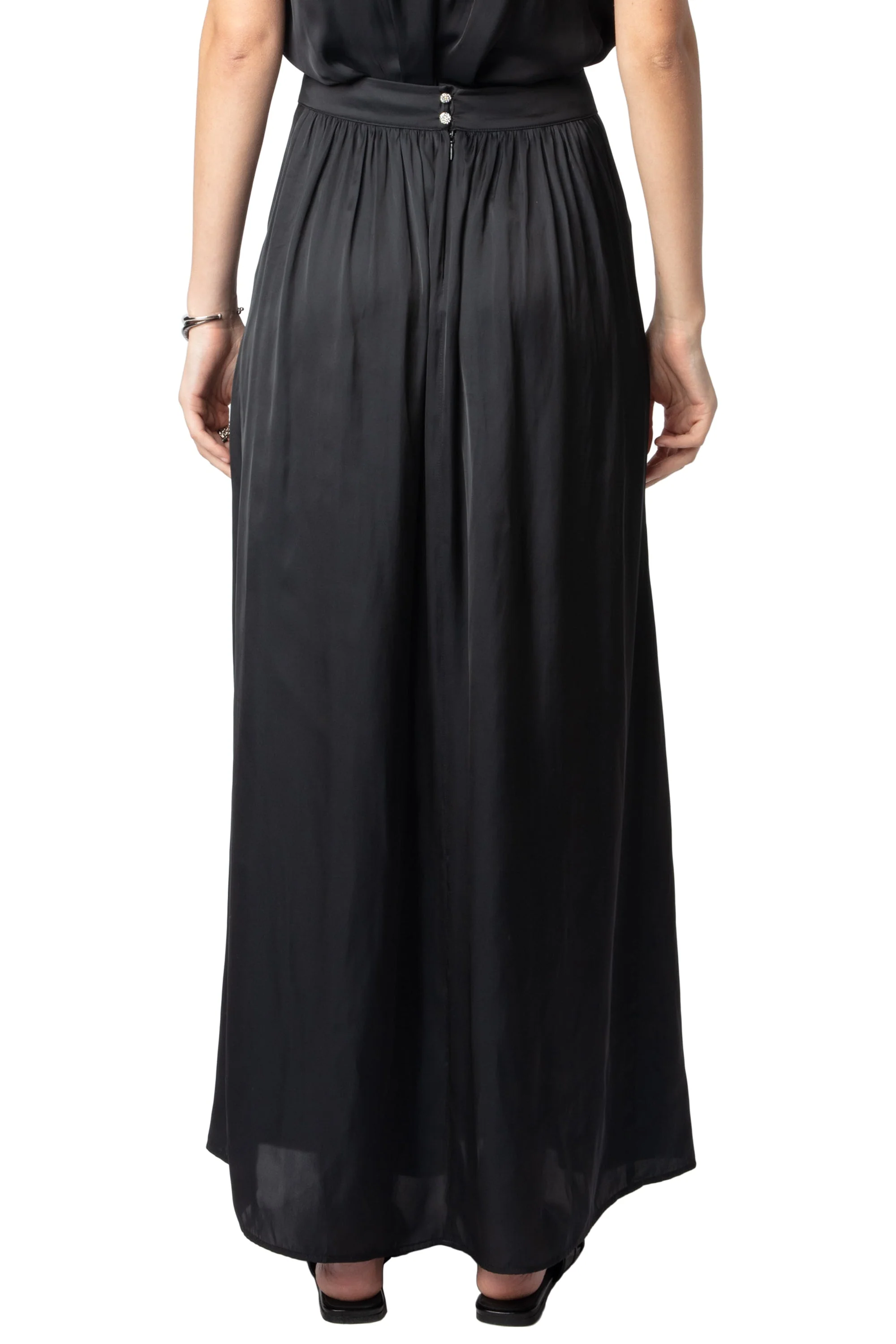 Jady Satin Bijoux Skirt | Black - Image 5
