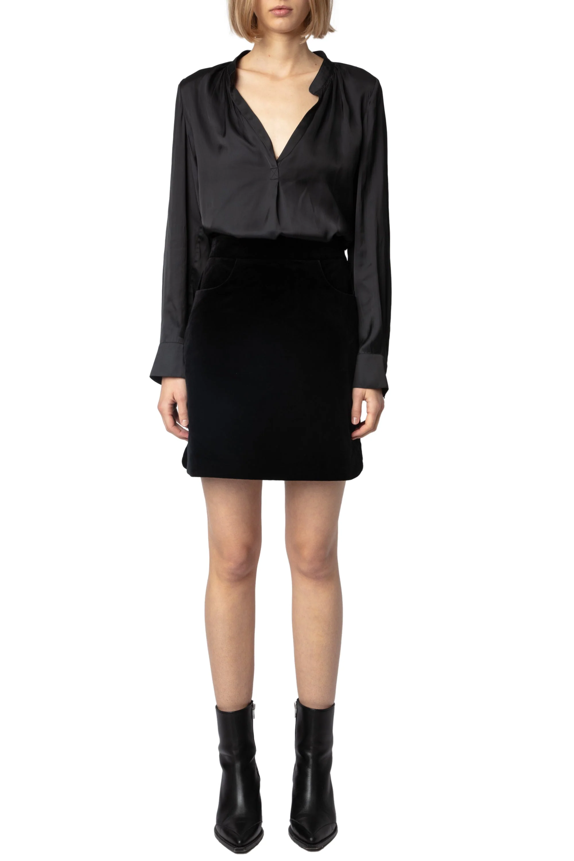 Jinette Velvet Skirt | Black - Image 2