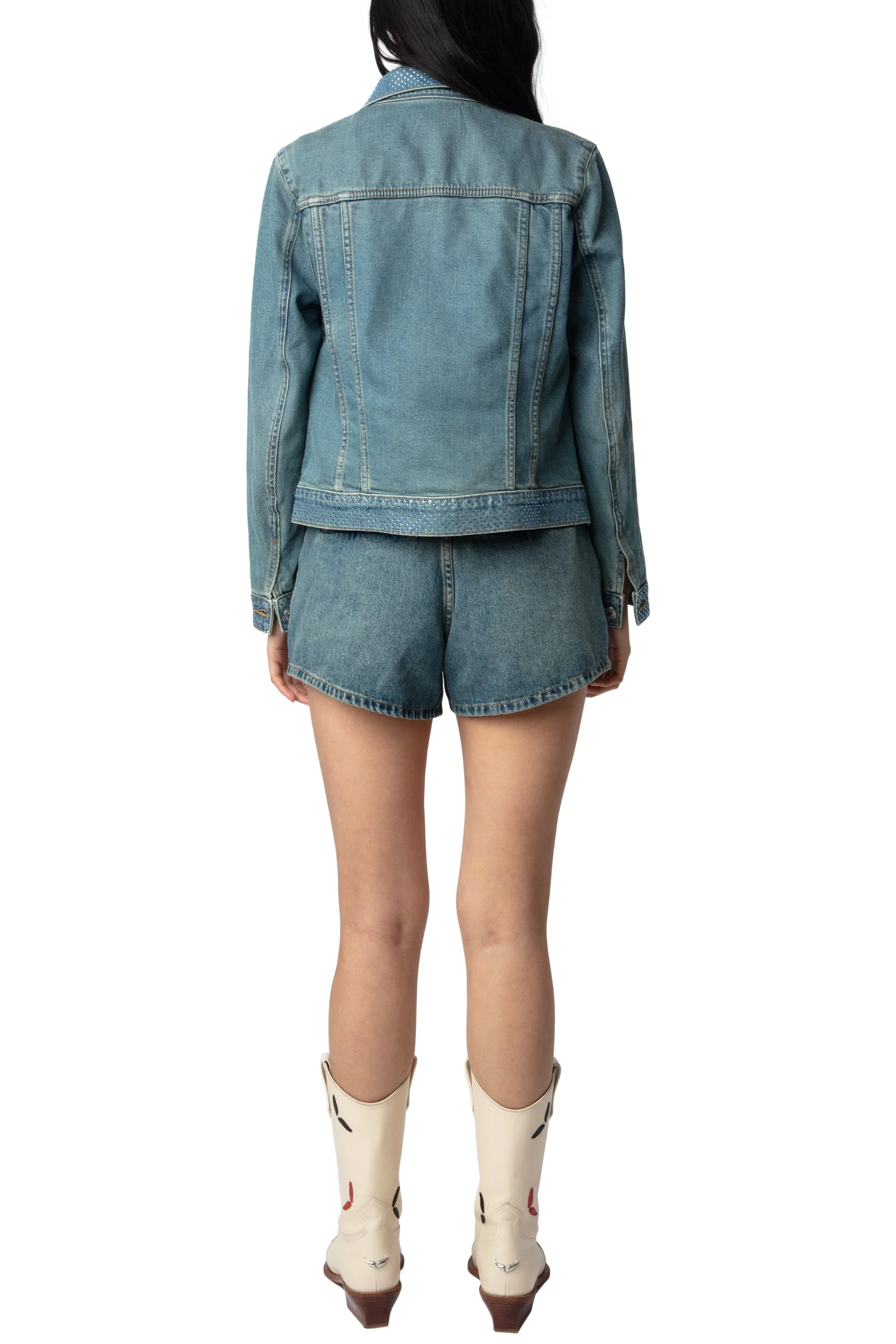 Kioky Denim Eco Strass Jacket | Light Blue - Image 6