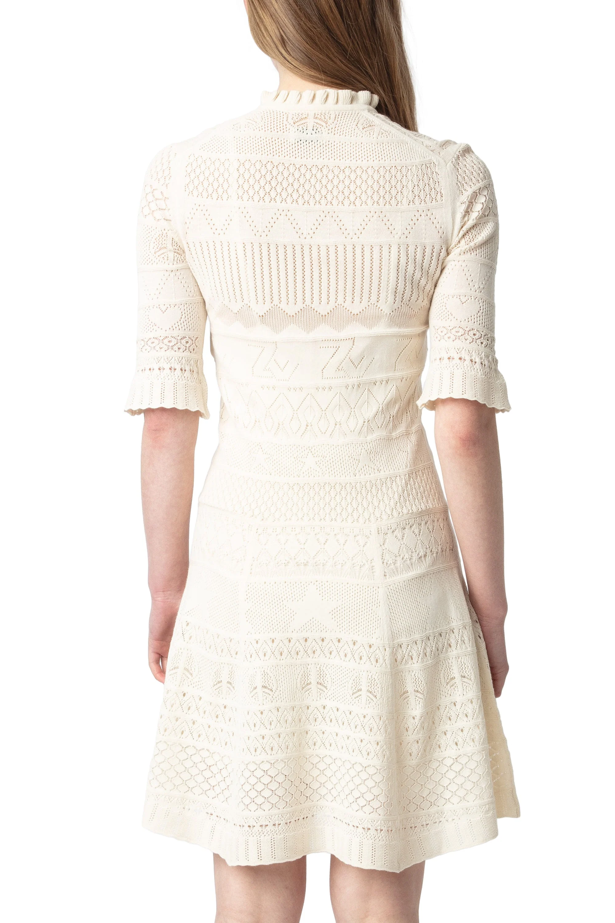 Memphisa CO Pointelle Dress | Ecru - Image 6