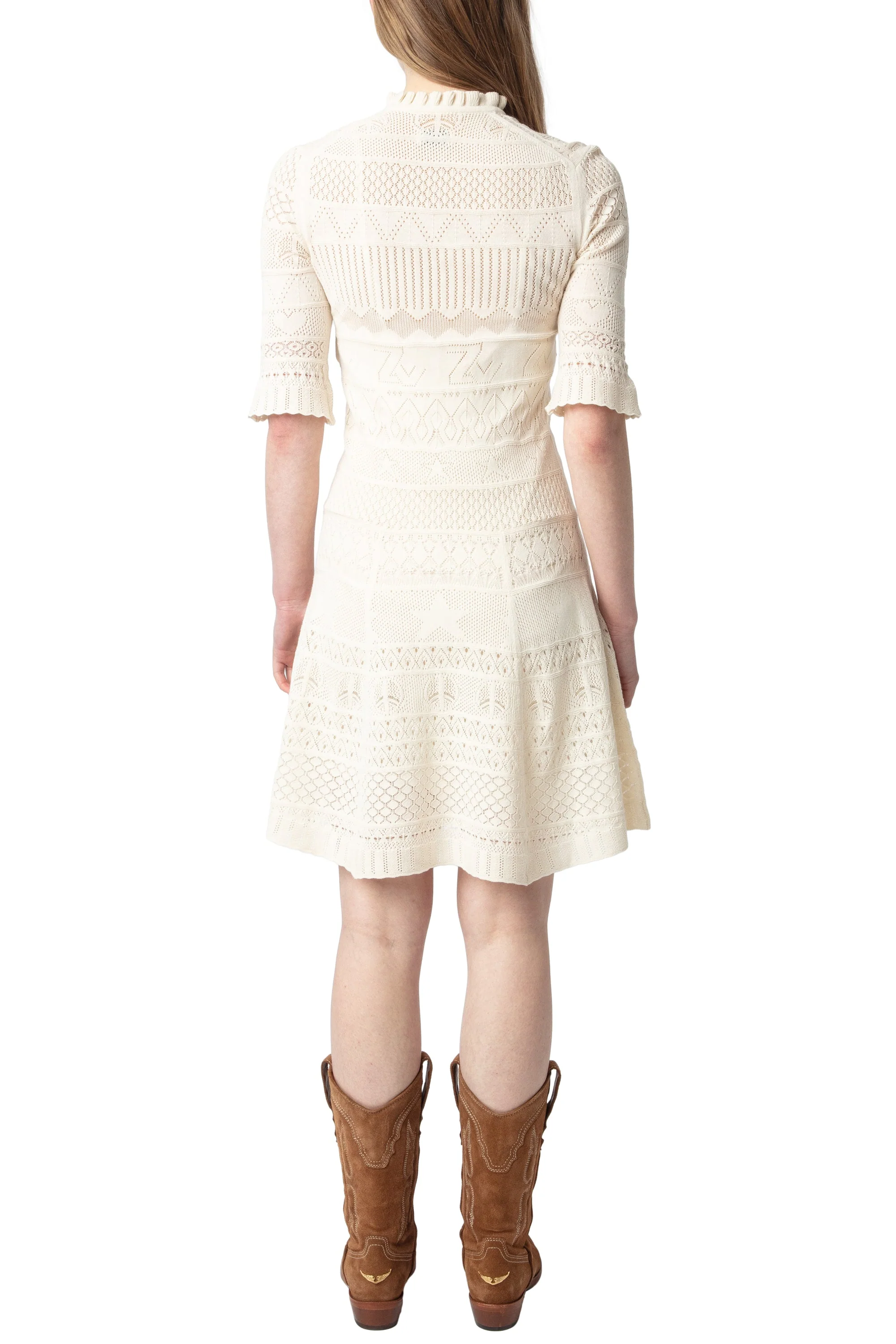 Memphisa CO Pointelle Dress | Ecru - Image 7