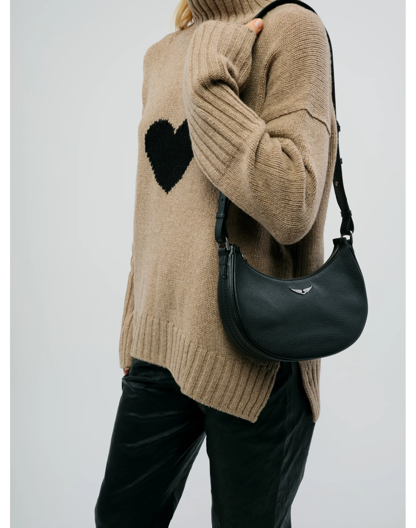 Moonvibe Grained Leather Bag | Black - Image 4