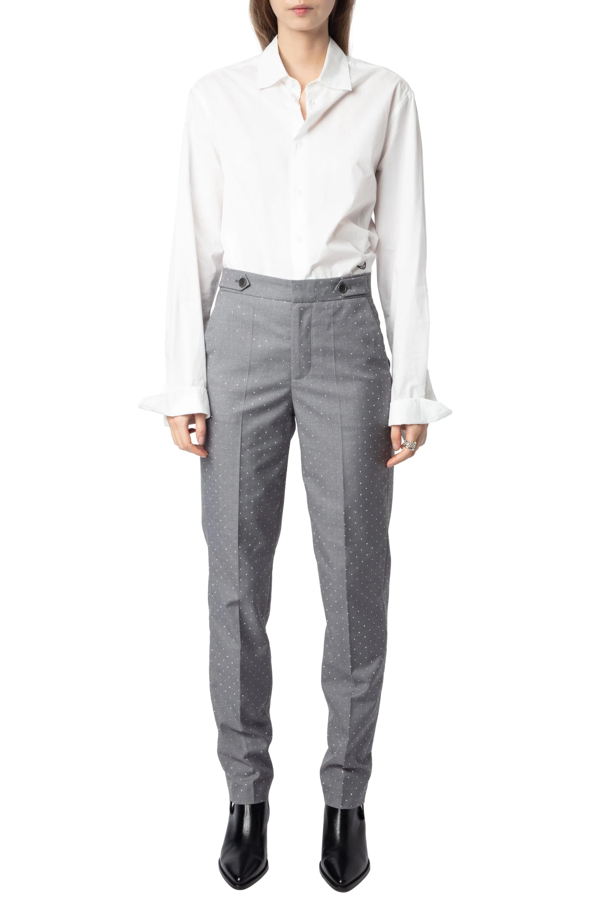 Panny Tailleur Strass Pants | Heather Grey - Image 3
