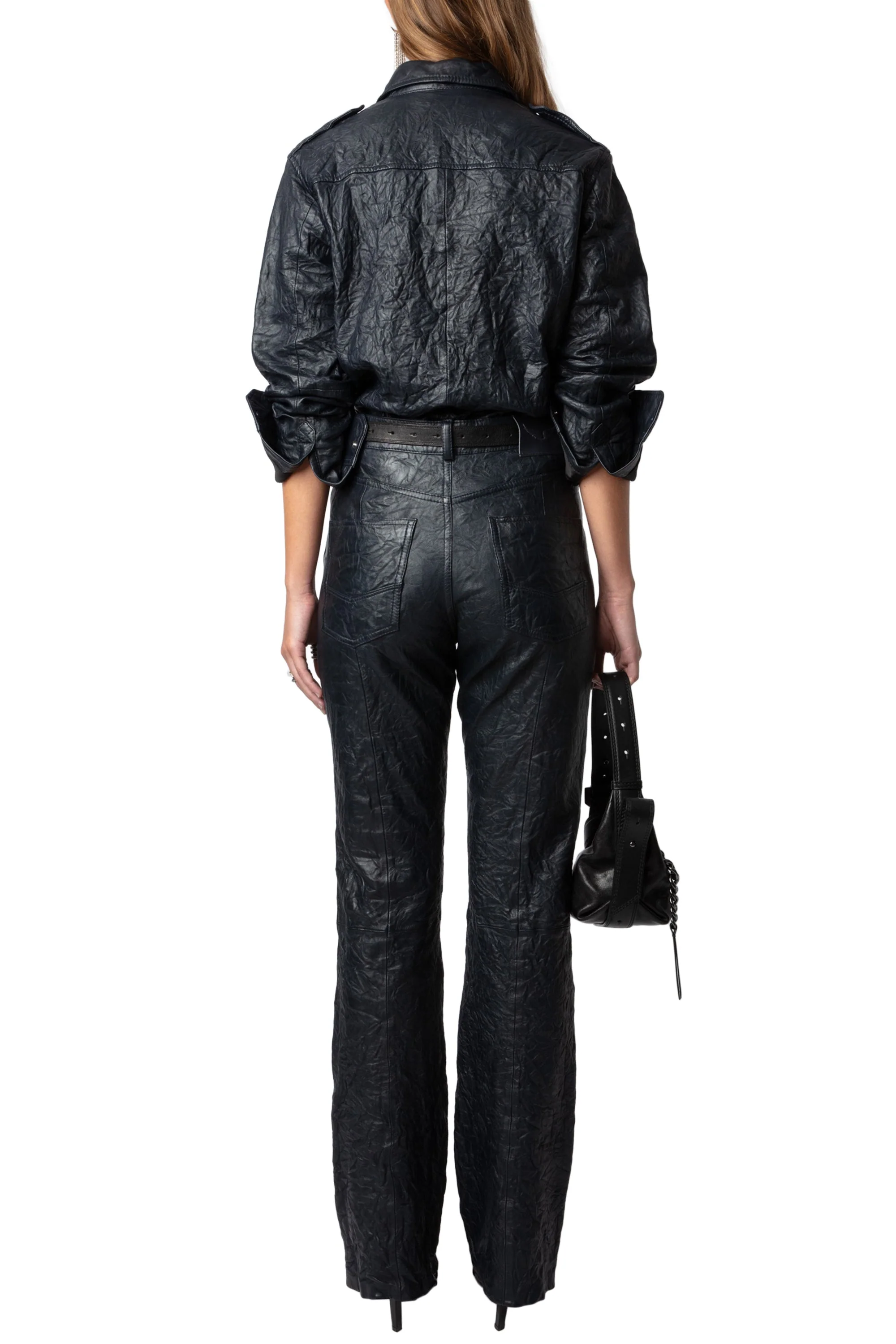 Poete Cuir Froisse Pants | Ink - Image 5