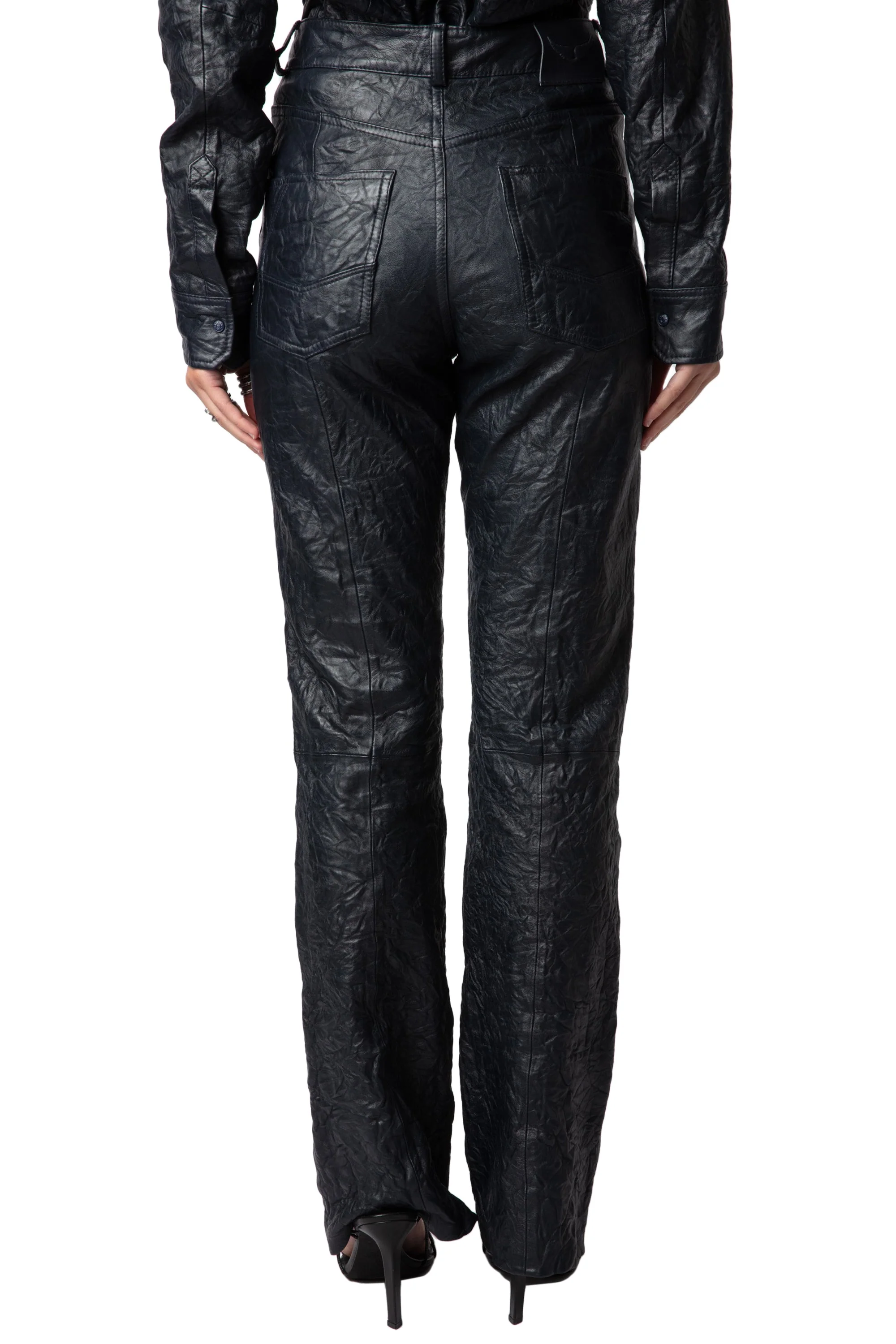 Poete Cuir Froisse Pants | Ink - Image 6