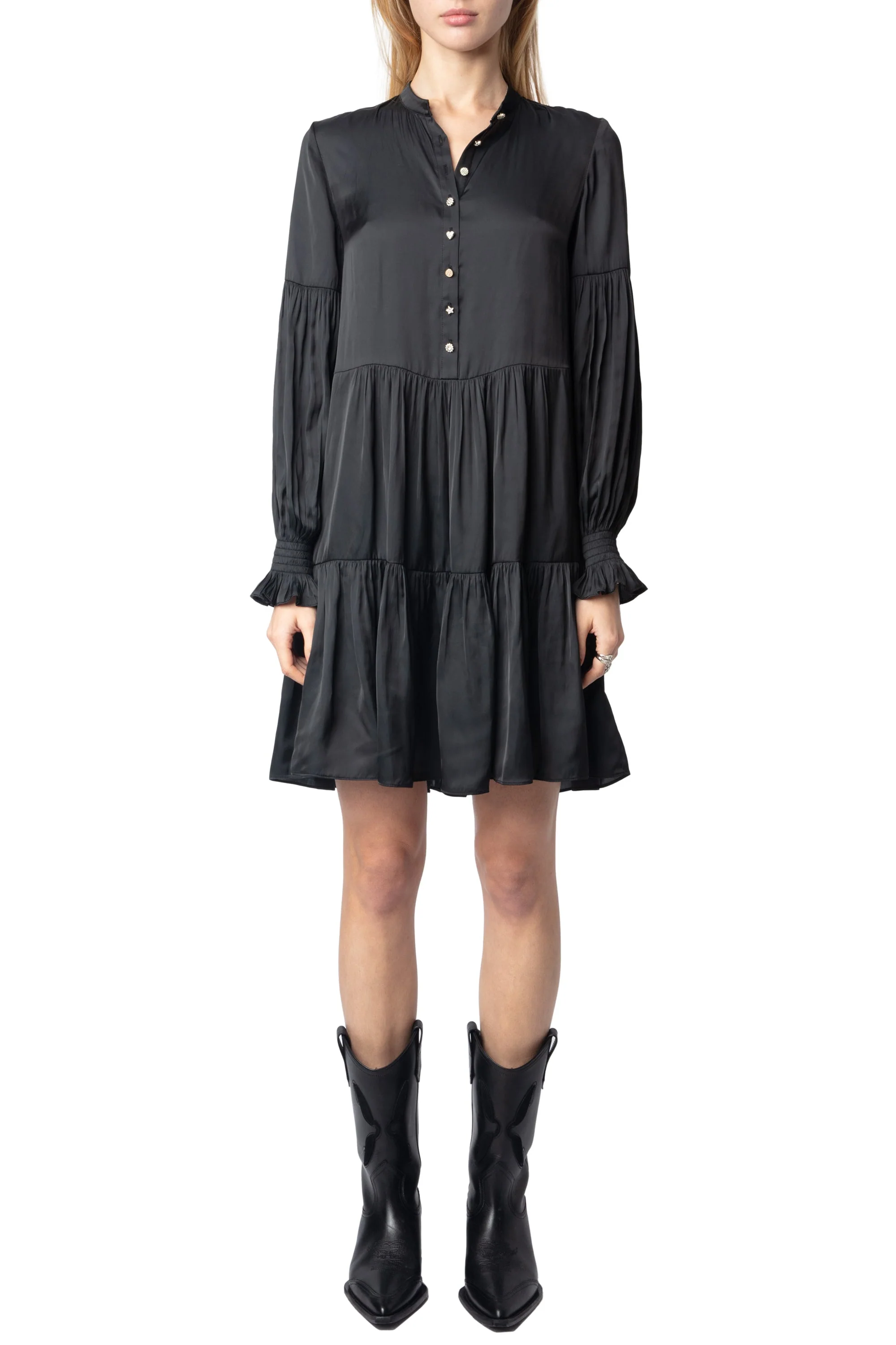 Randy Satin Dress | Black - Image 2