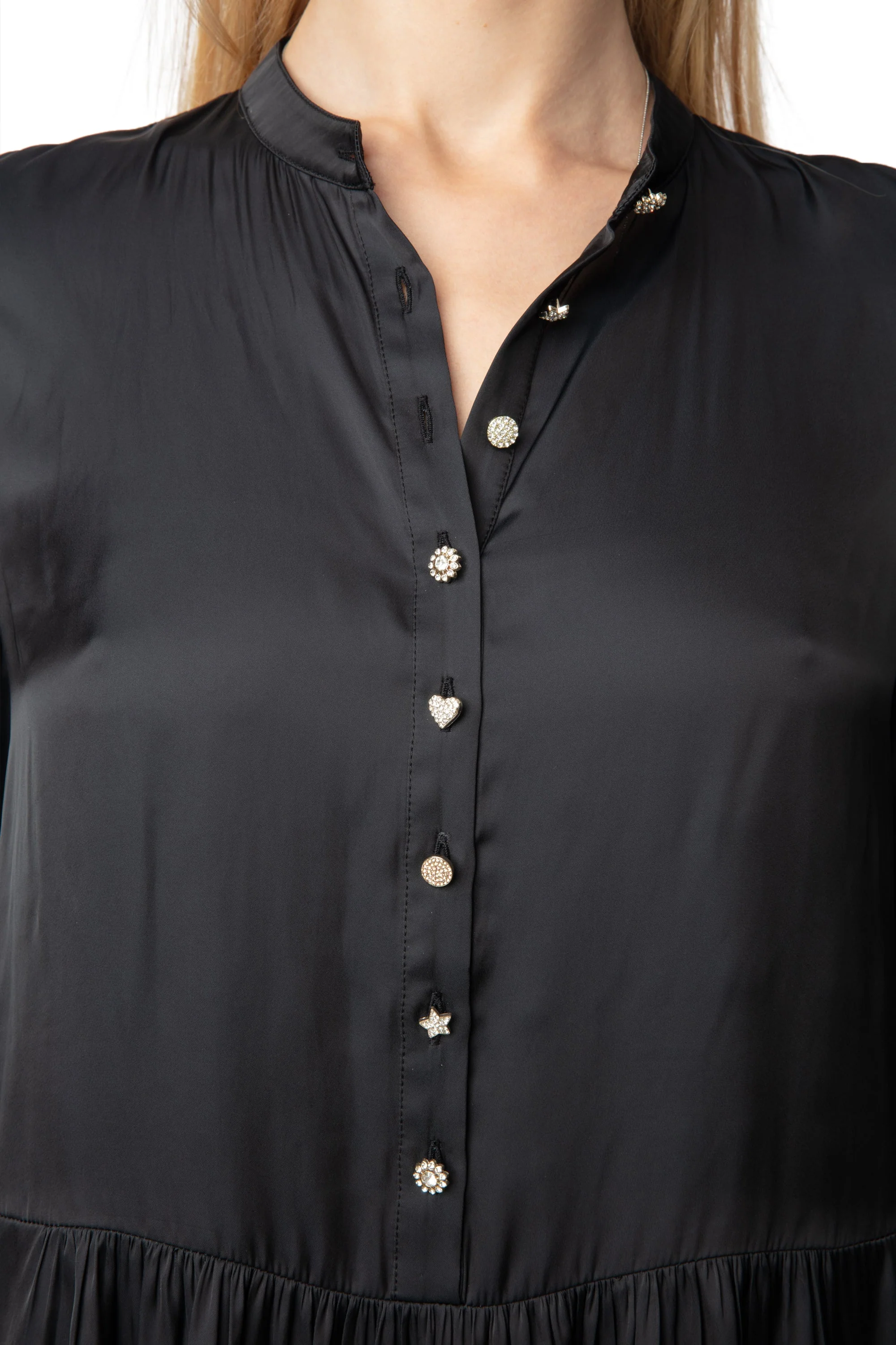 Randy Satin Dress | Black - Image 3