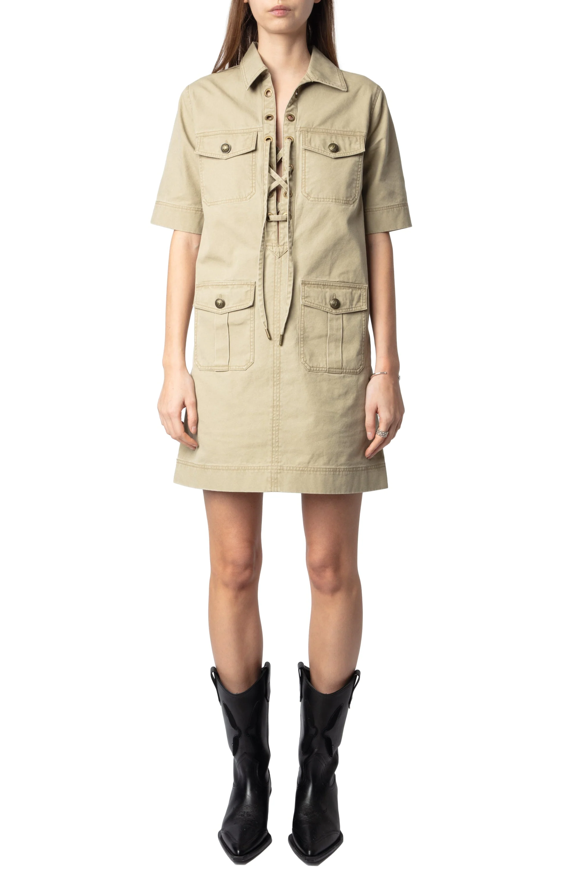 Record Coton Lave Dress | Latte - Image 2