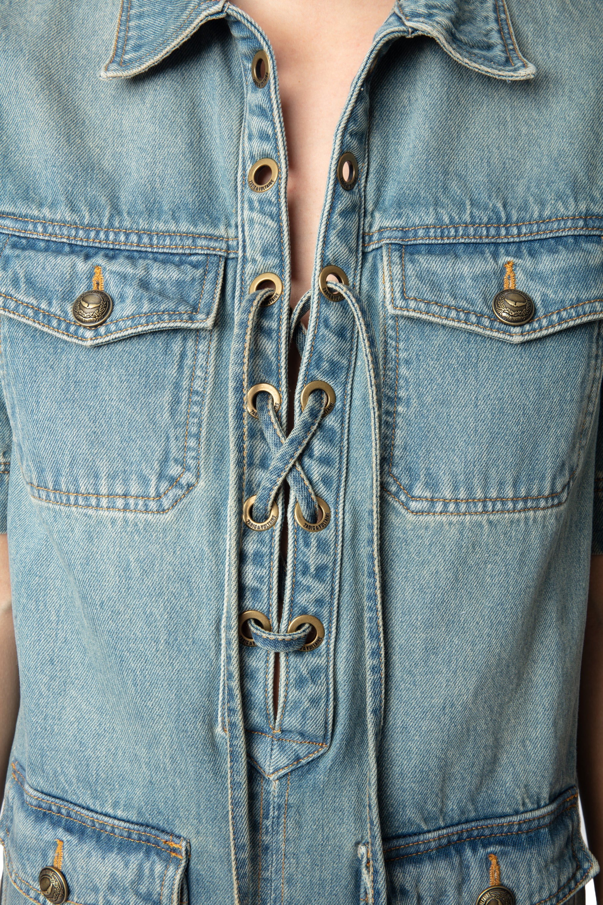 Record Denim Eco Dress | Light Blue - Image 3