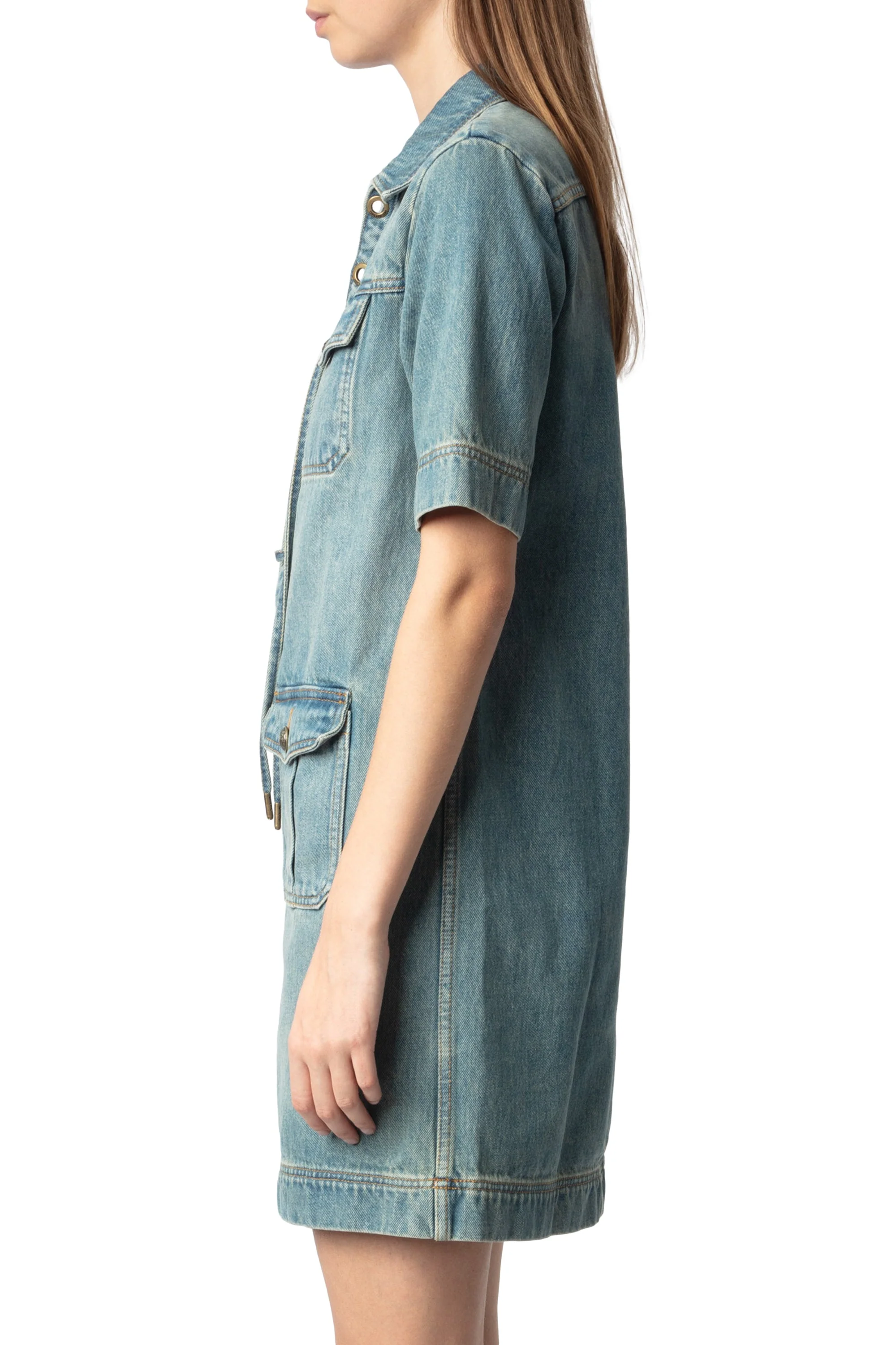 Record Denim Eco Dress | Light Blue - Image 4
