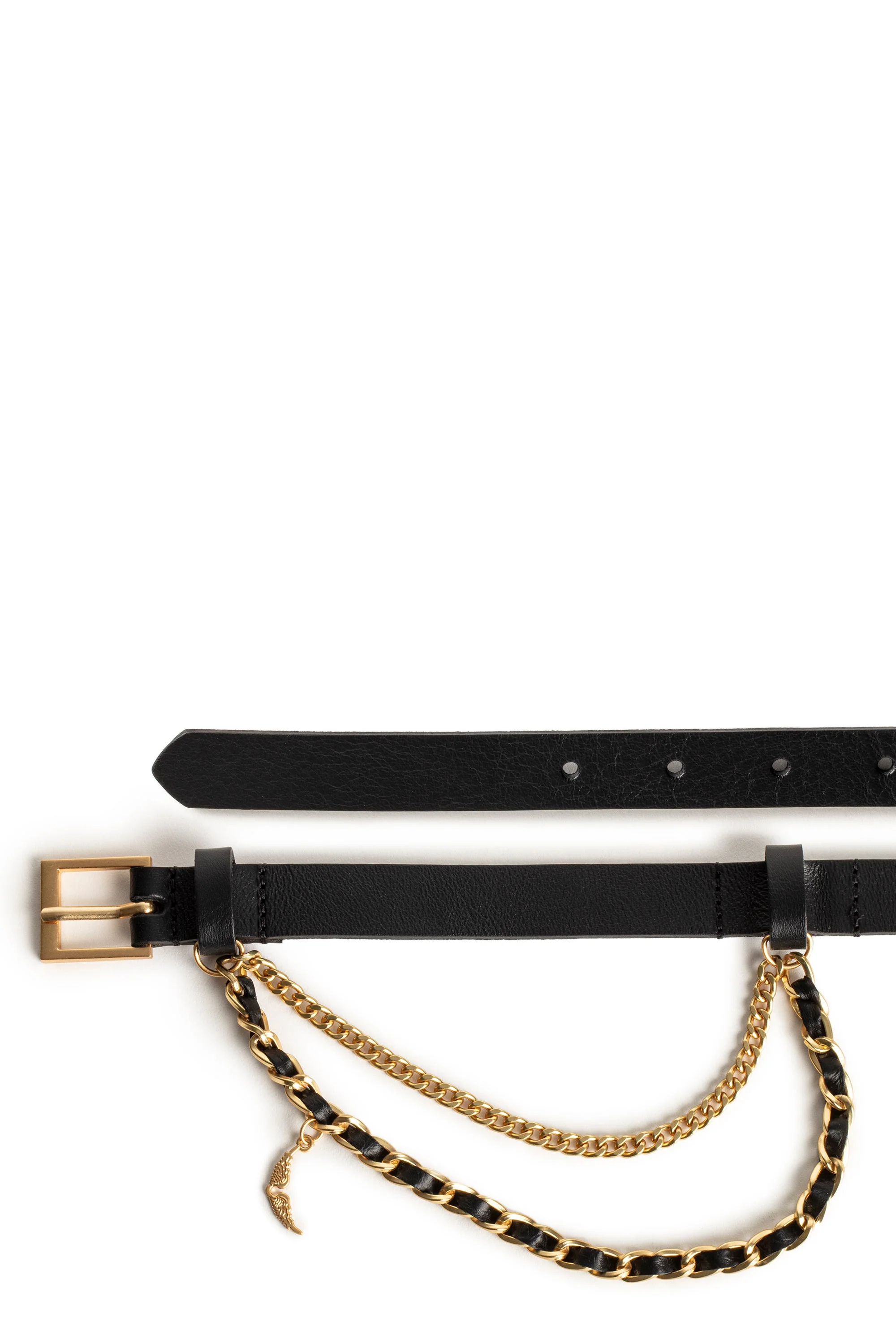 Rock Chain Belt Leather Belt | Black - Image 2