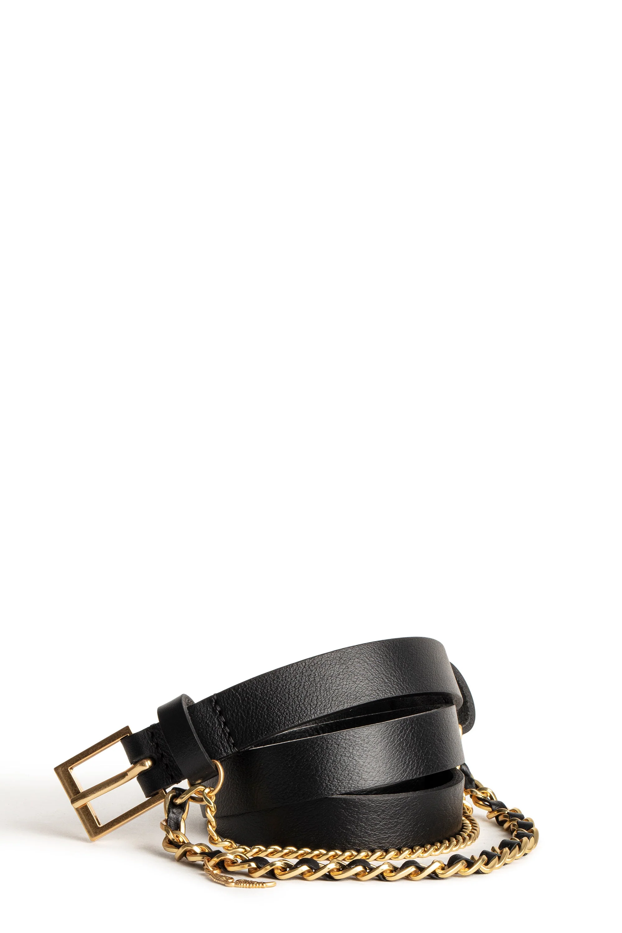 Rock Chain Belt Leather Belt | Black - Image 3
