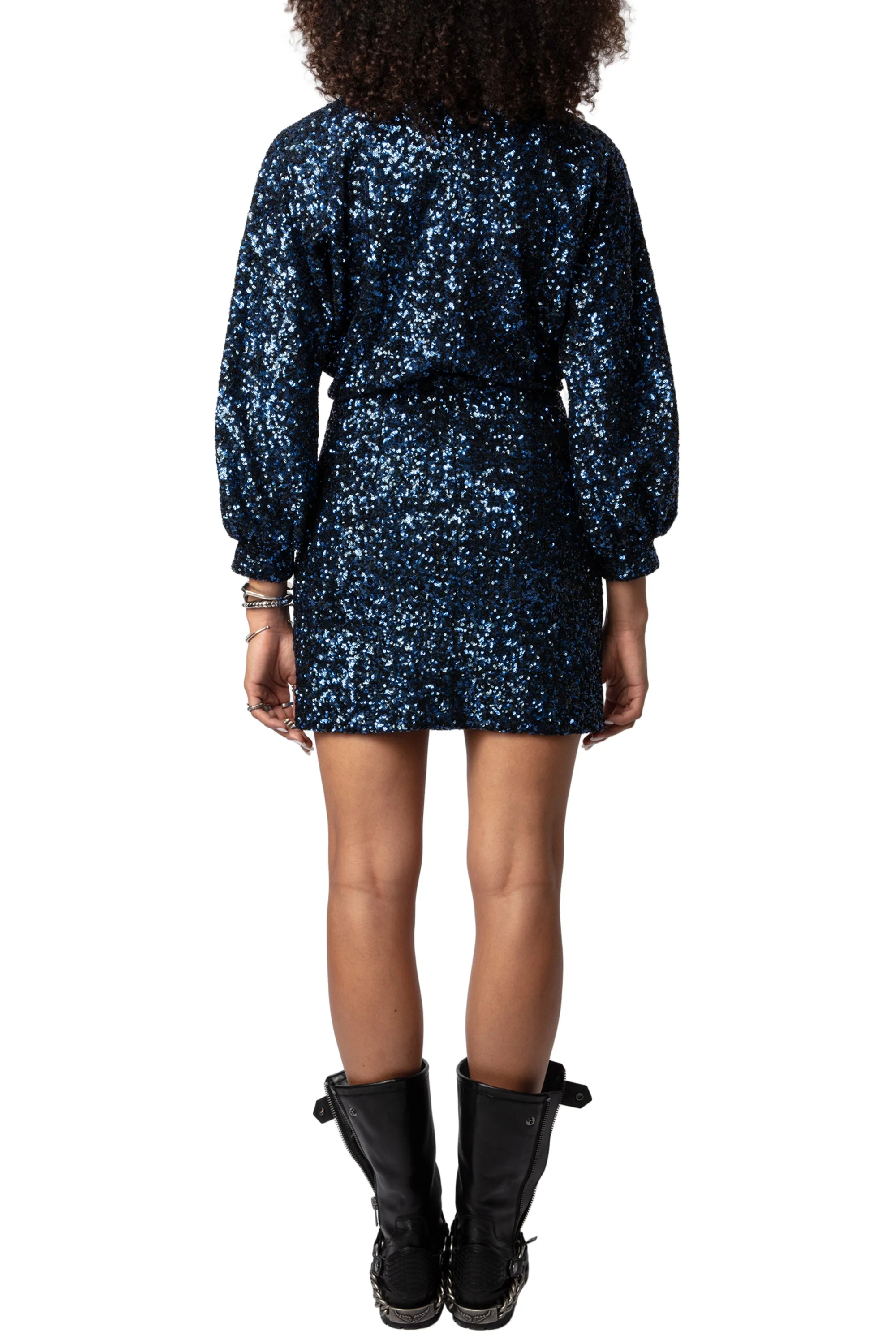 Rui Sequins Dress | Ink - Image 5