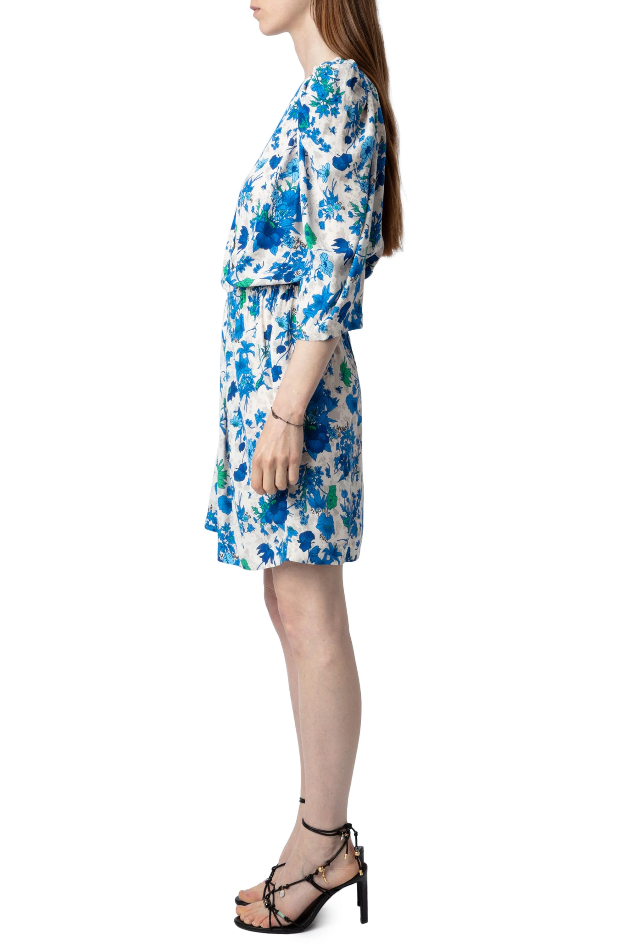 Ruz Crepe Garden Flowers Dress | Ecru - Image 4