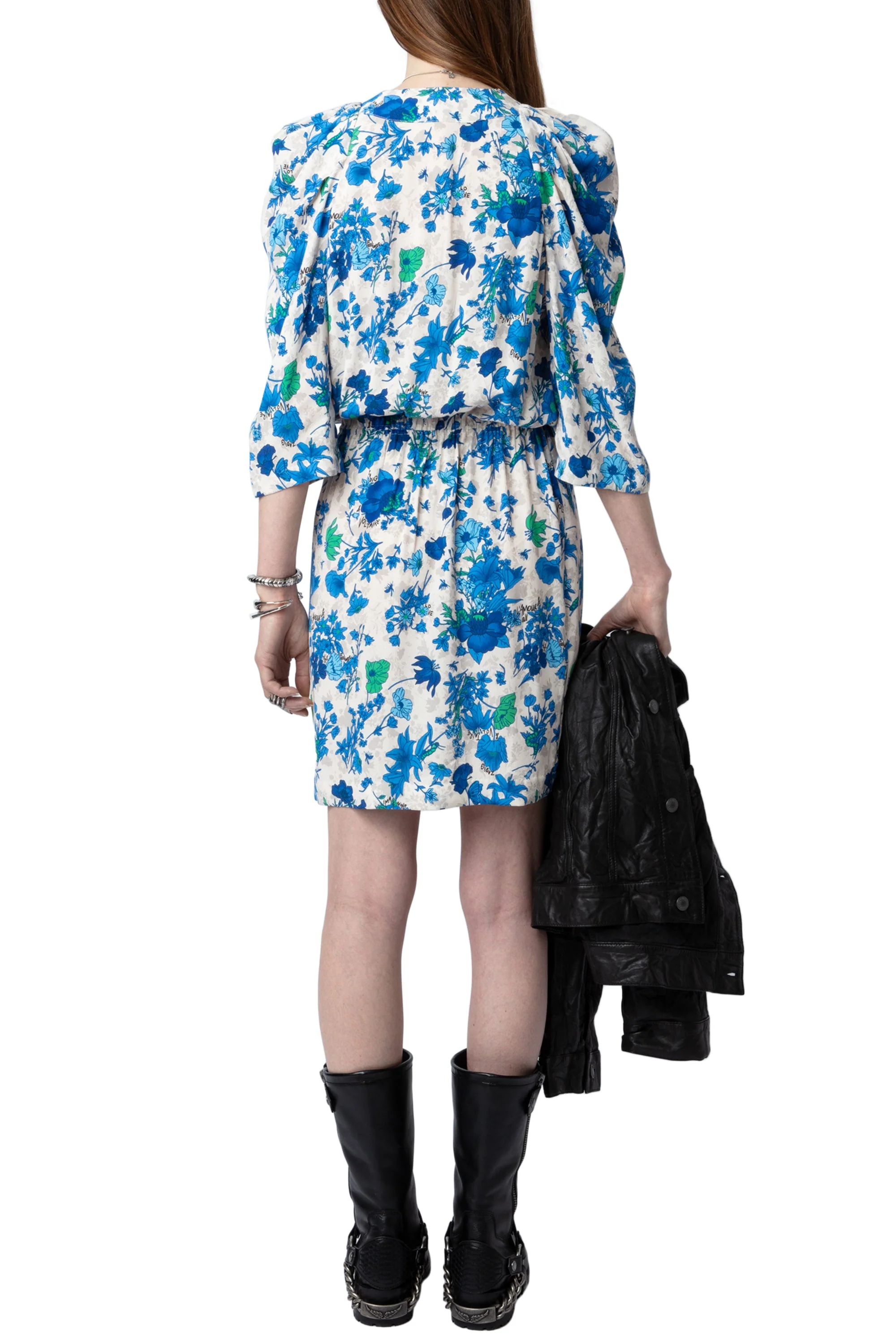 Ruz Crepe Garden Flowers Dress | Ecru - Image 5