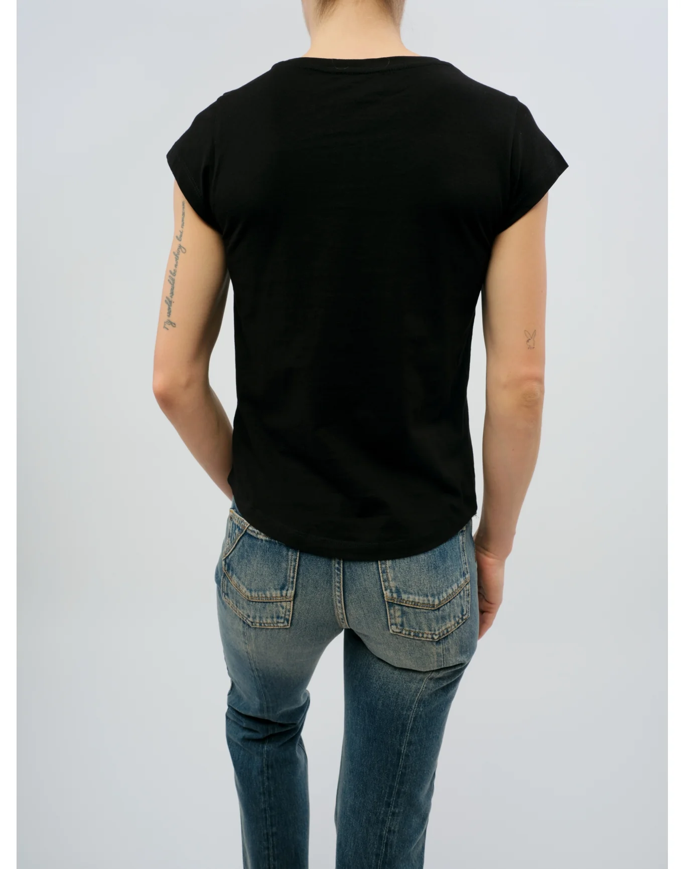Skinny HC Heart Strass T-Shirt | Black - Image 6