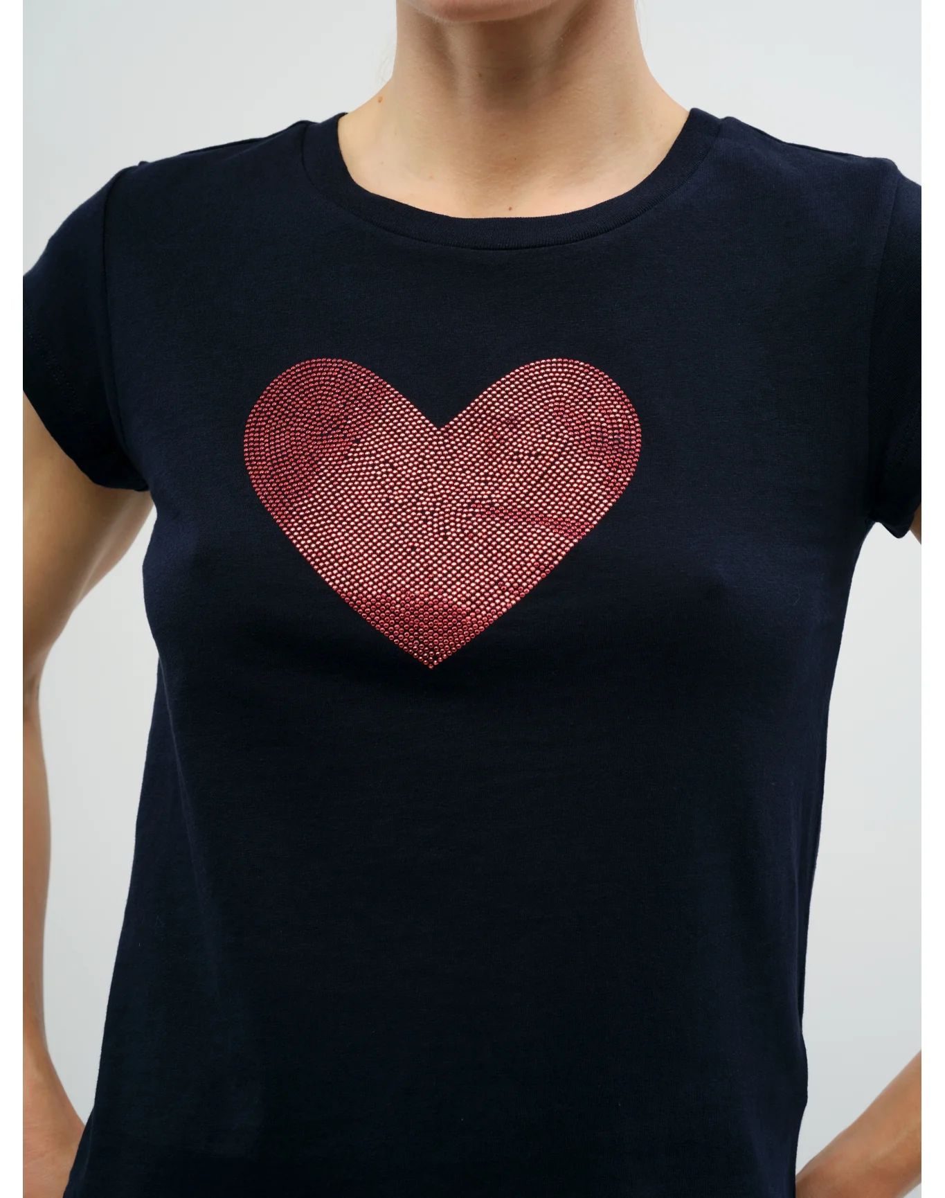 Skinny HC Heart Strass T-Shirt | Ink - Image 3