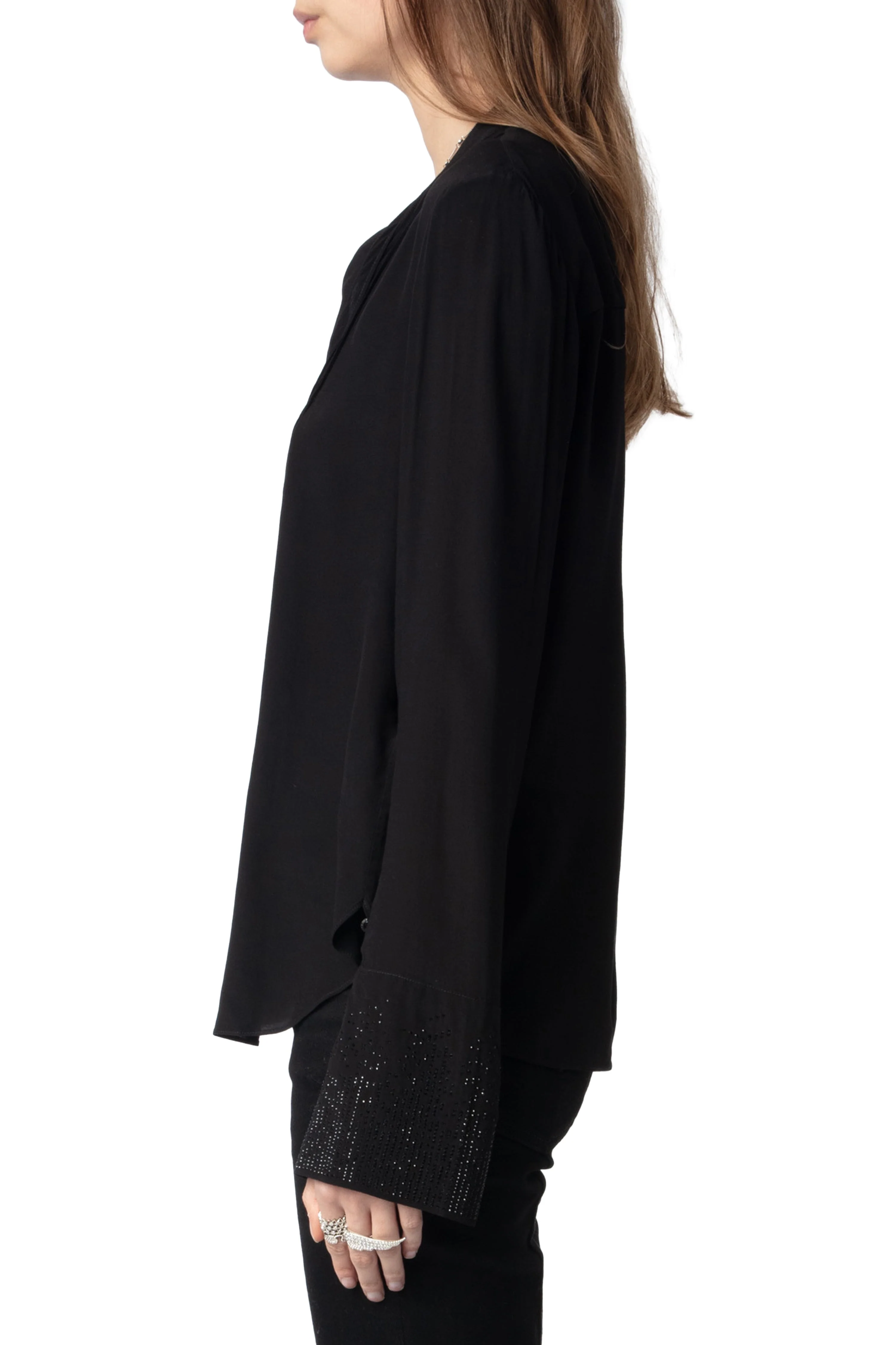 Taika Soft Strass Shirt | Black - Image 4