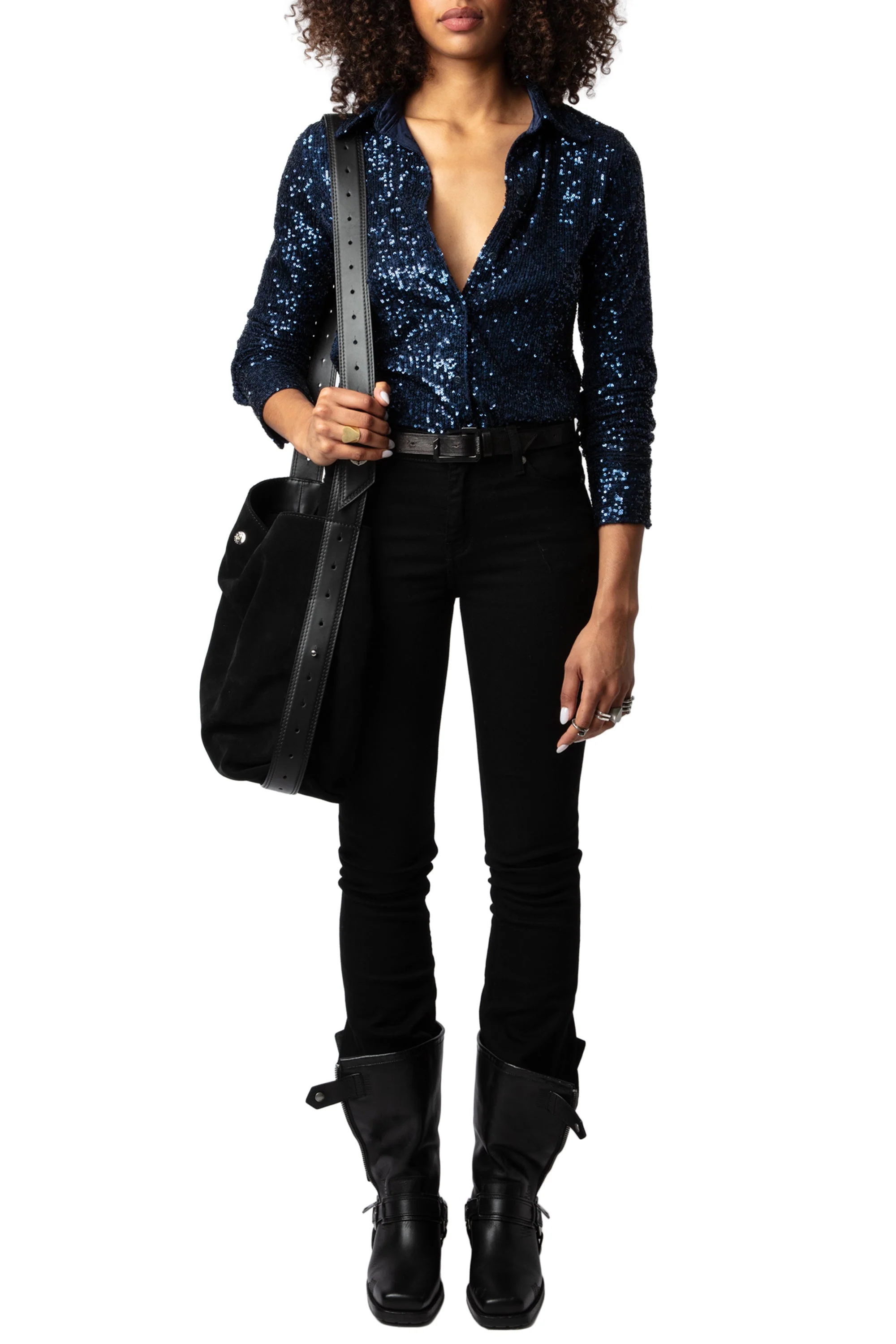 Tawny Sequins Shirt | Ink - Image 2