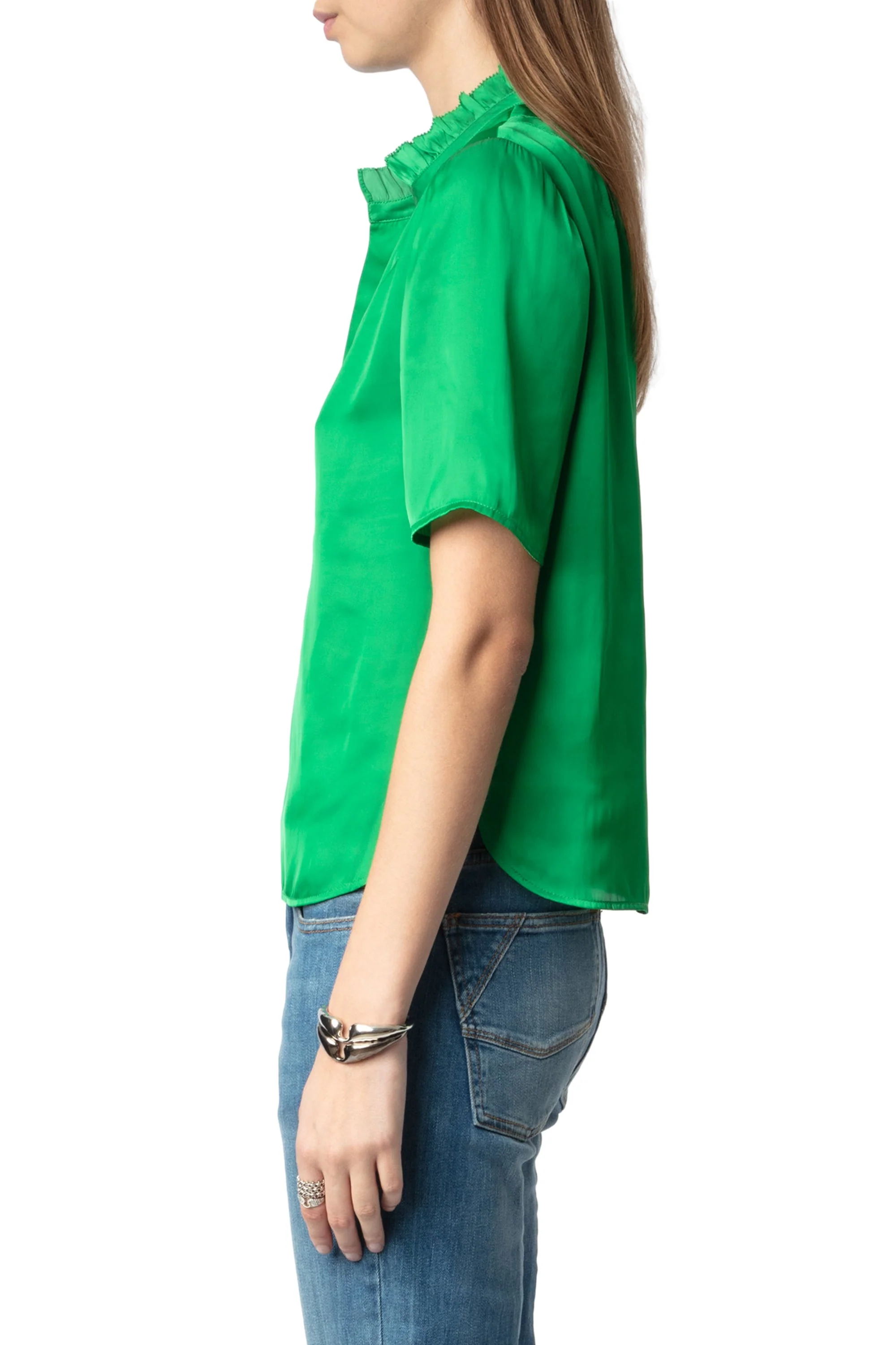 Topher Satin Top | Grass - Image 4