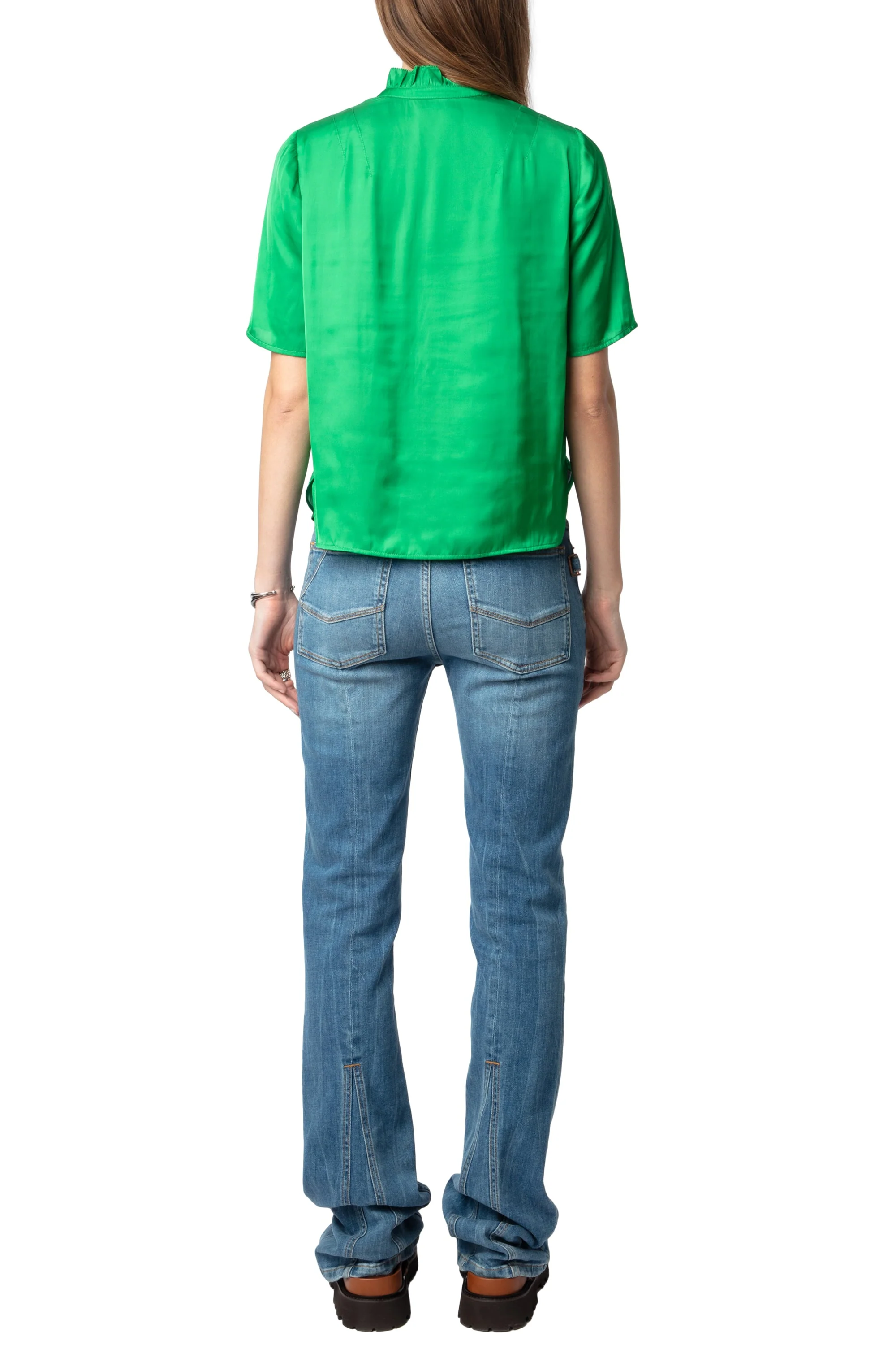 Topher Satin Top | Grass - Image 6