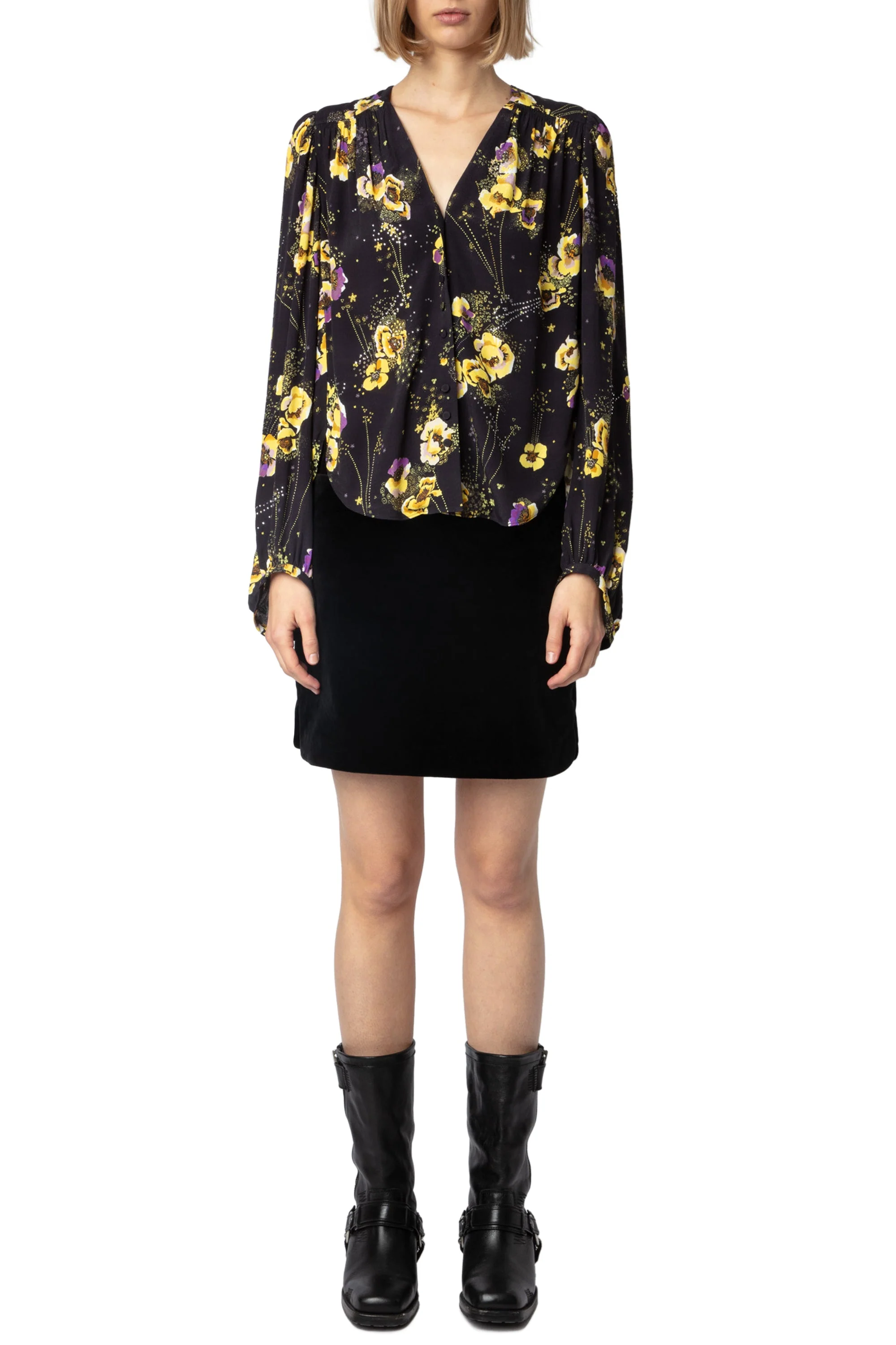 Turin Crepe Yoko Strass Shirt | Black - Image 2