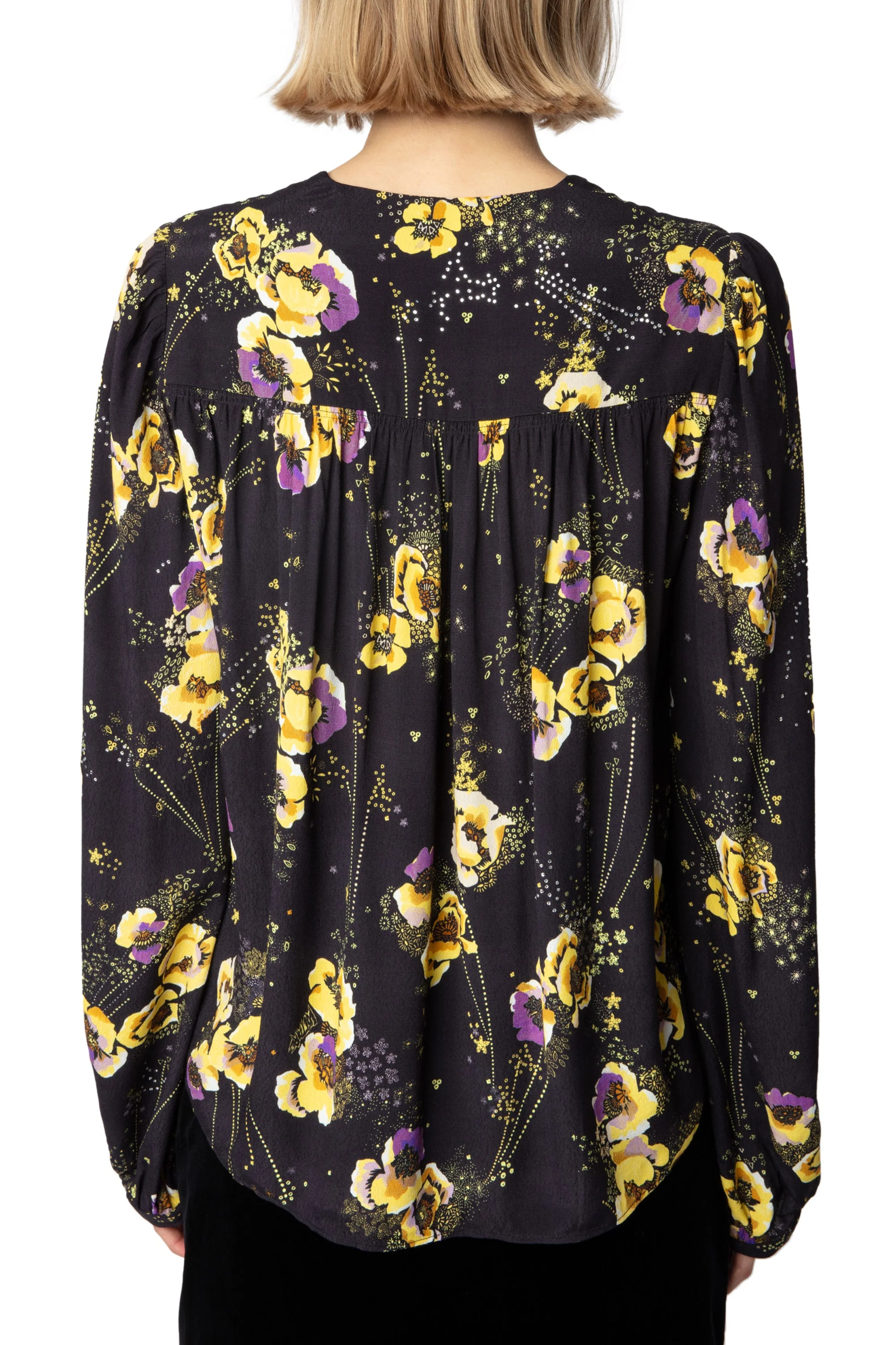 Turin Crepe Yoko Strass Shirt | Black - Image 4