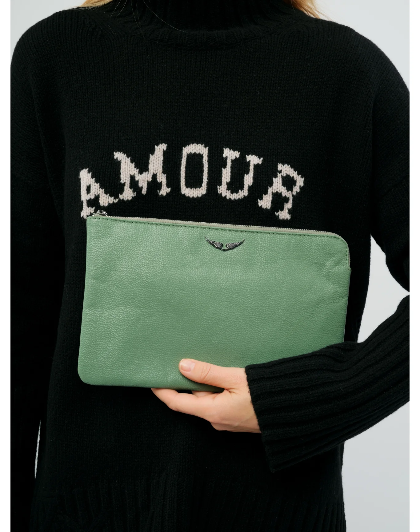 Uma Wings Grained Leather Small Pouch | Soul - Image 3