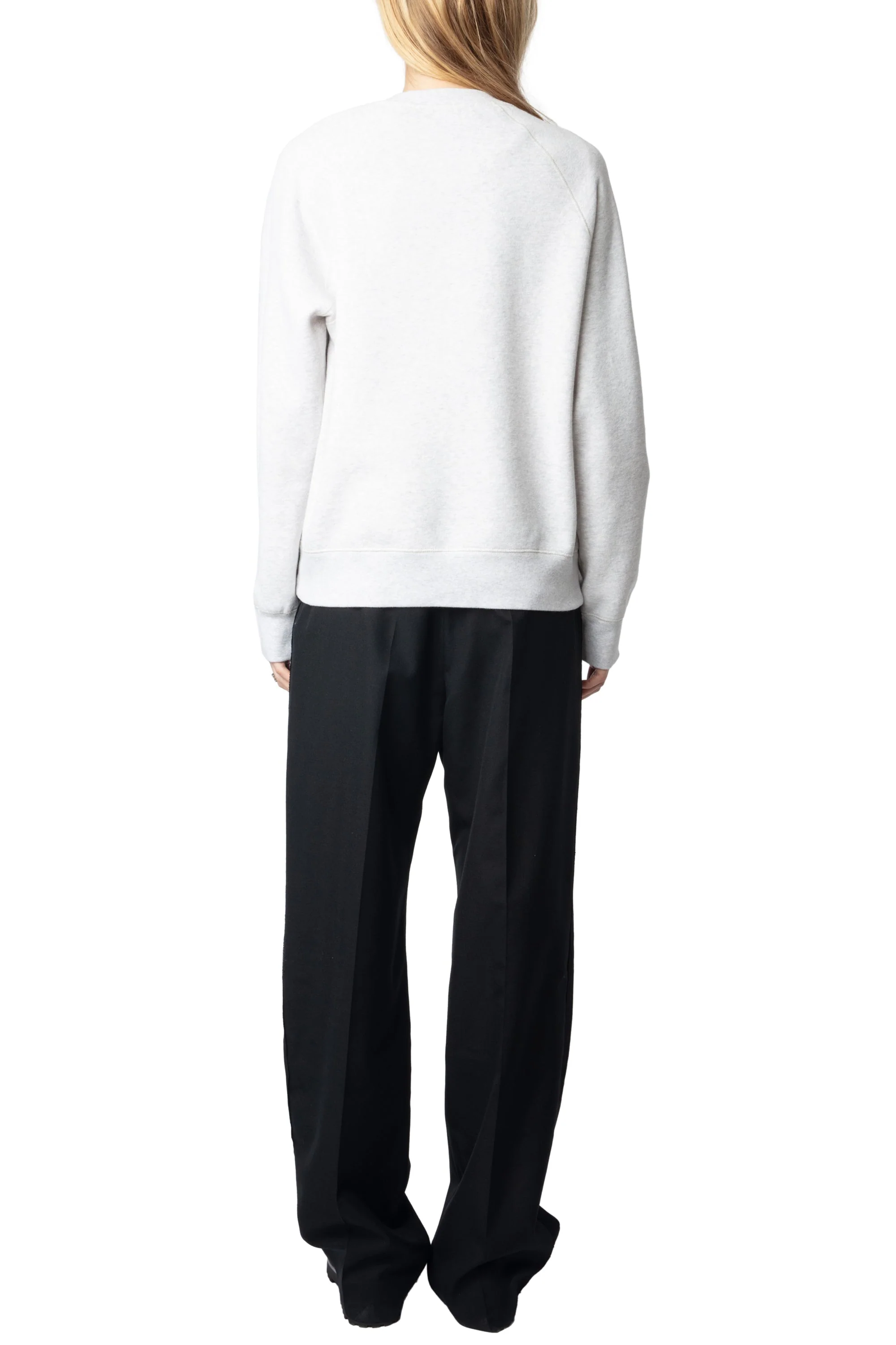 Upper Mo Call Me Cherie Strass Sweatshirt | Light Heather Grey - Image 5
