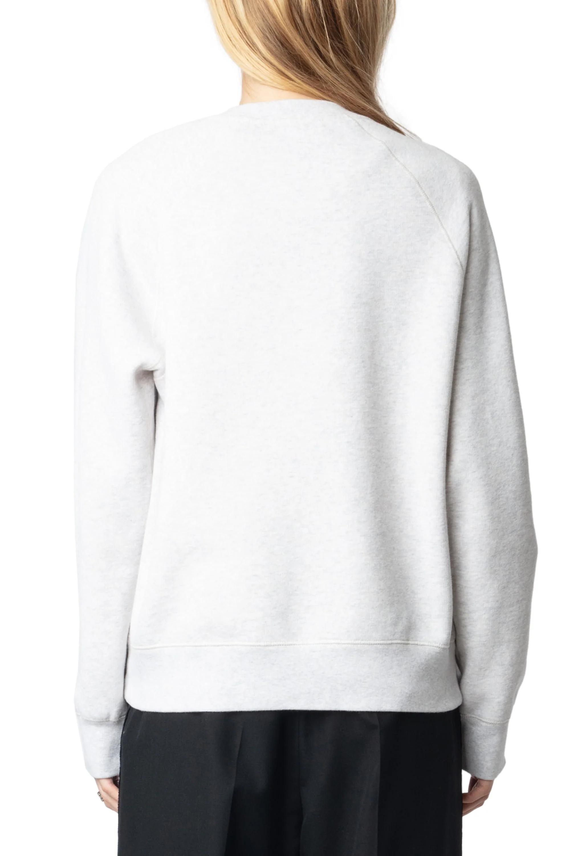 Upper Mo Call Me Cherie Strass Sweatshirt | Light Heather Grey - Image 6
