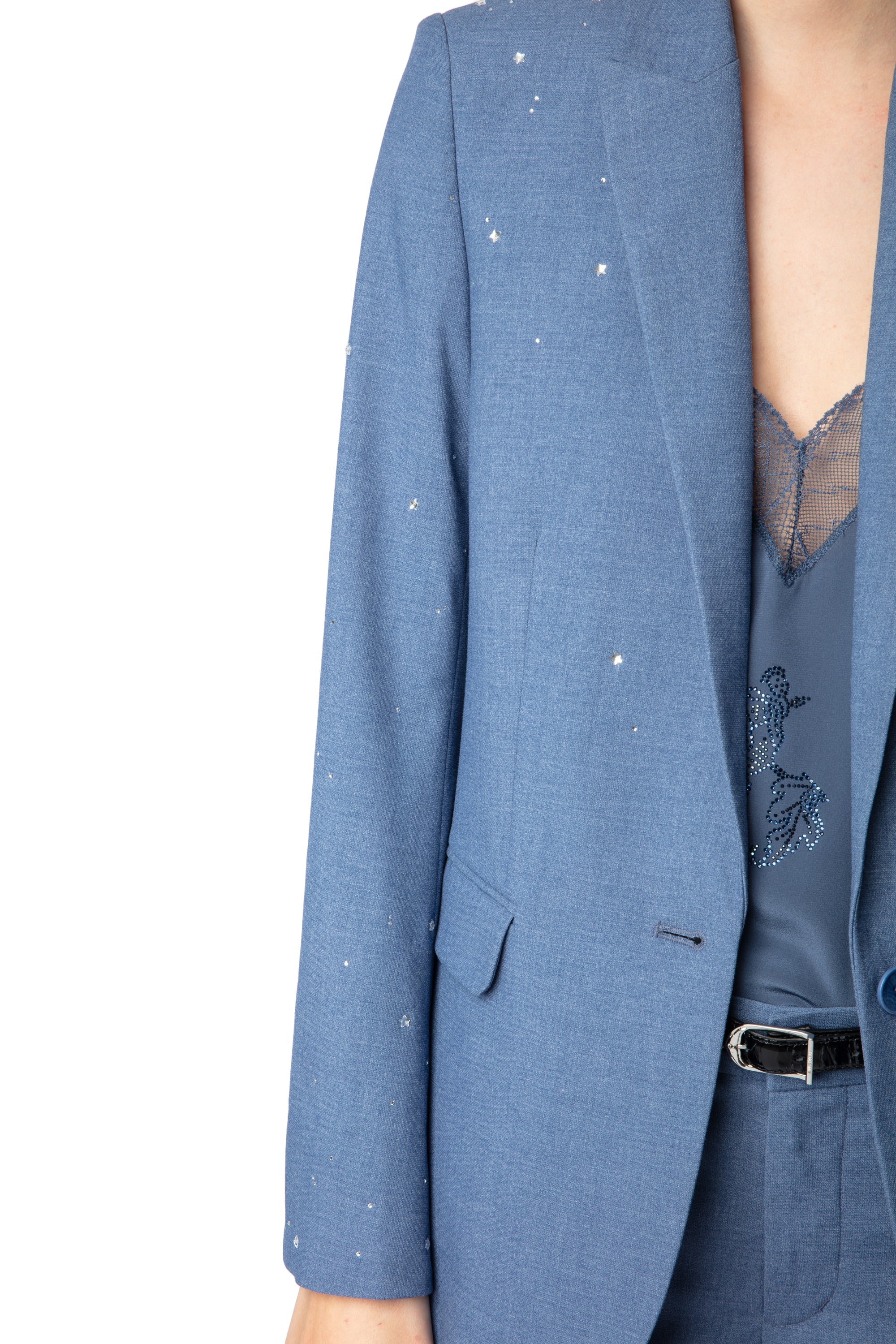Valse Chine Strass Stars Blazer | Surf - Image 4
