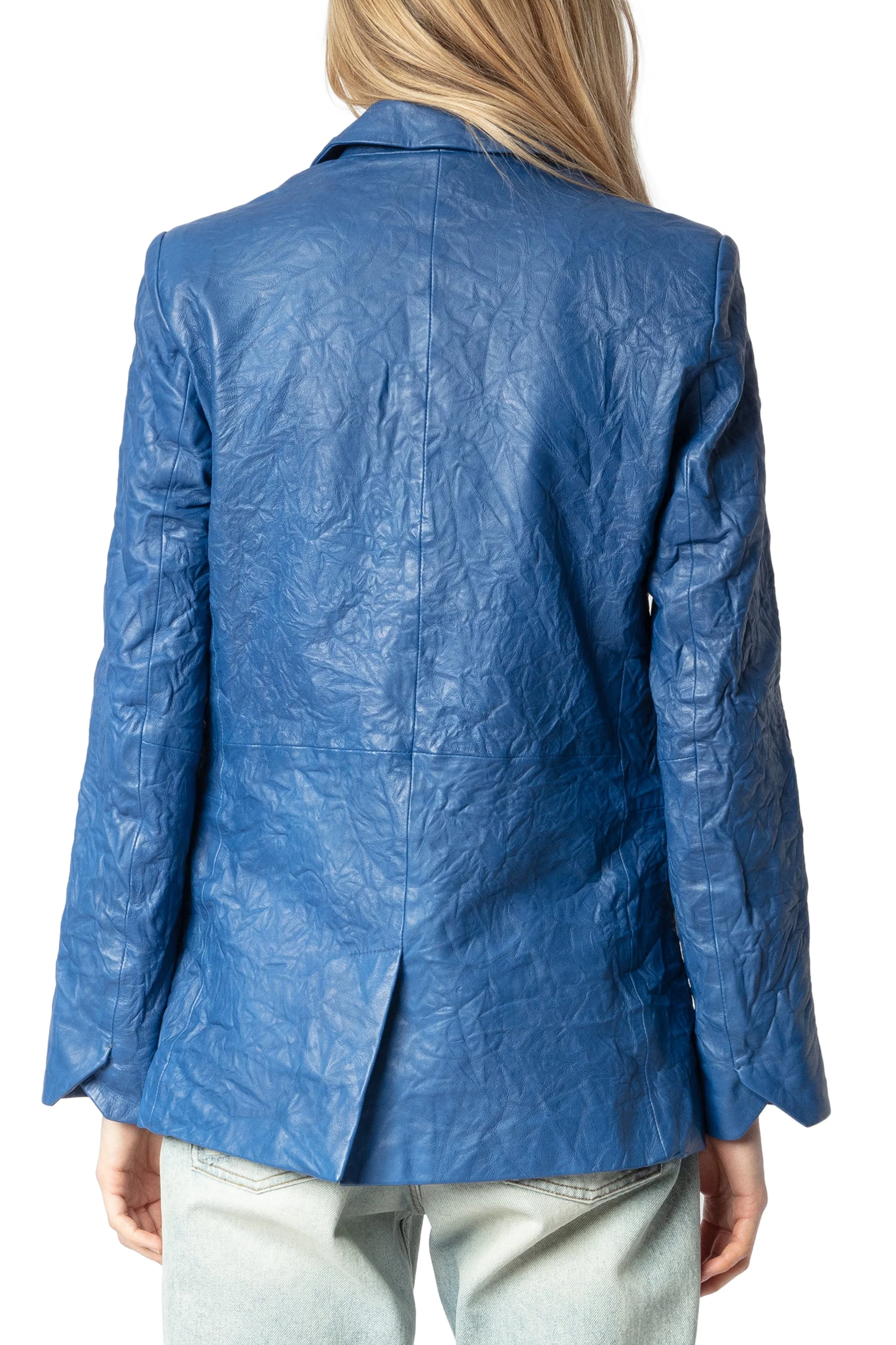 Valse Cuir Froisse Blazer | Surf - Image 6