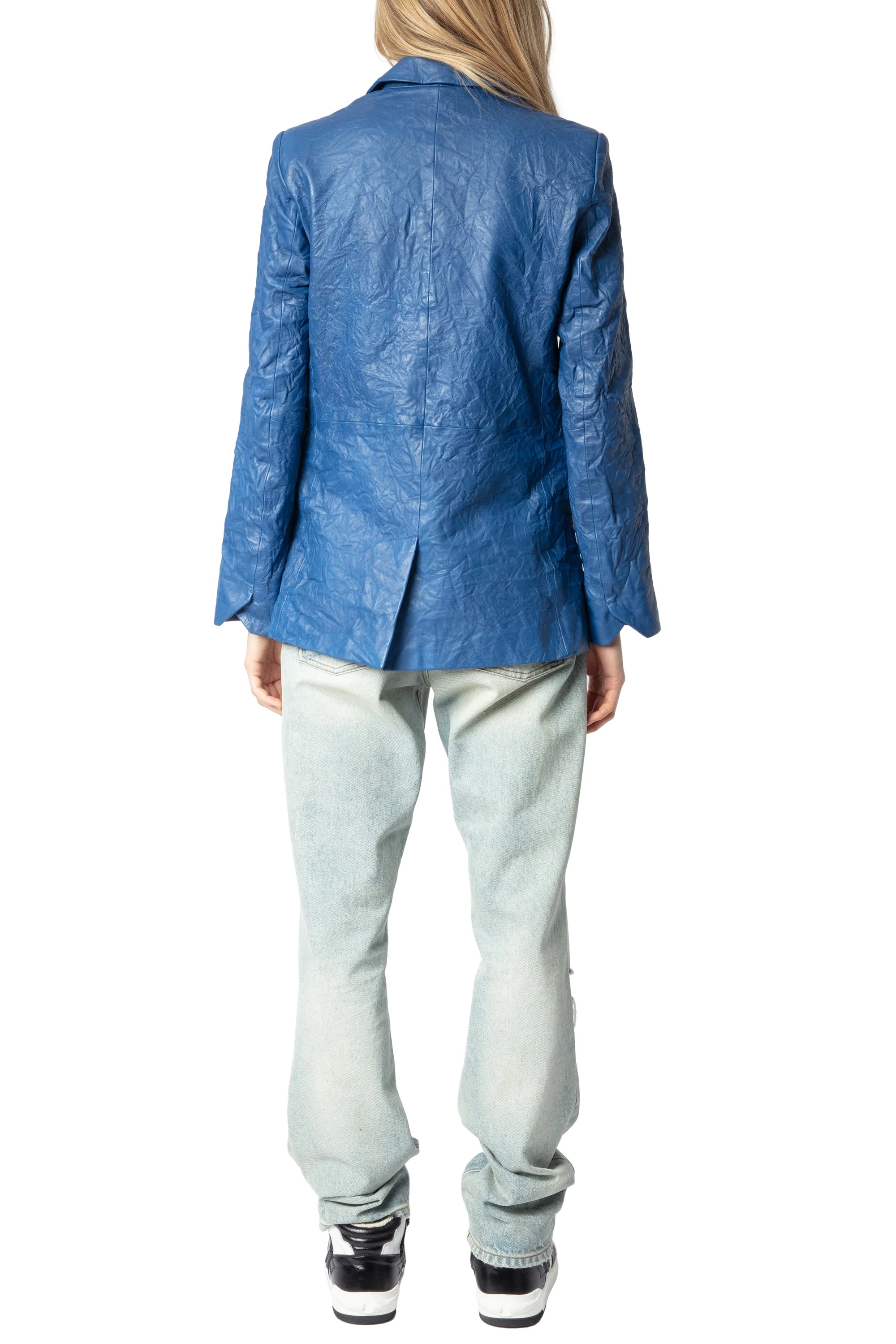 Valse Cuir Froisse Blazer | Surf - Image 7