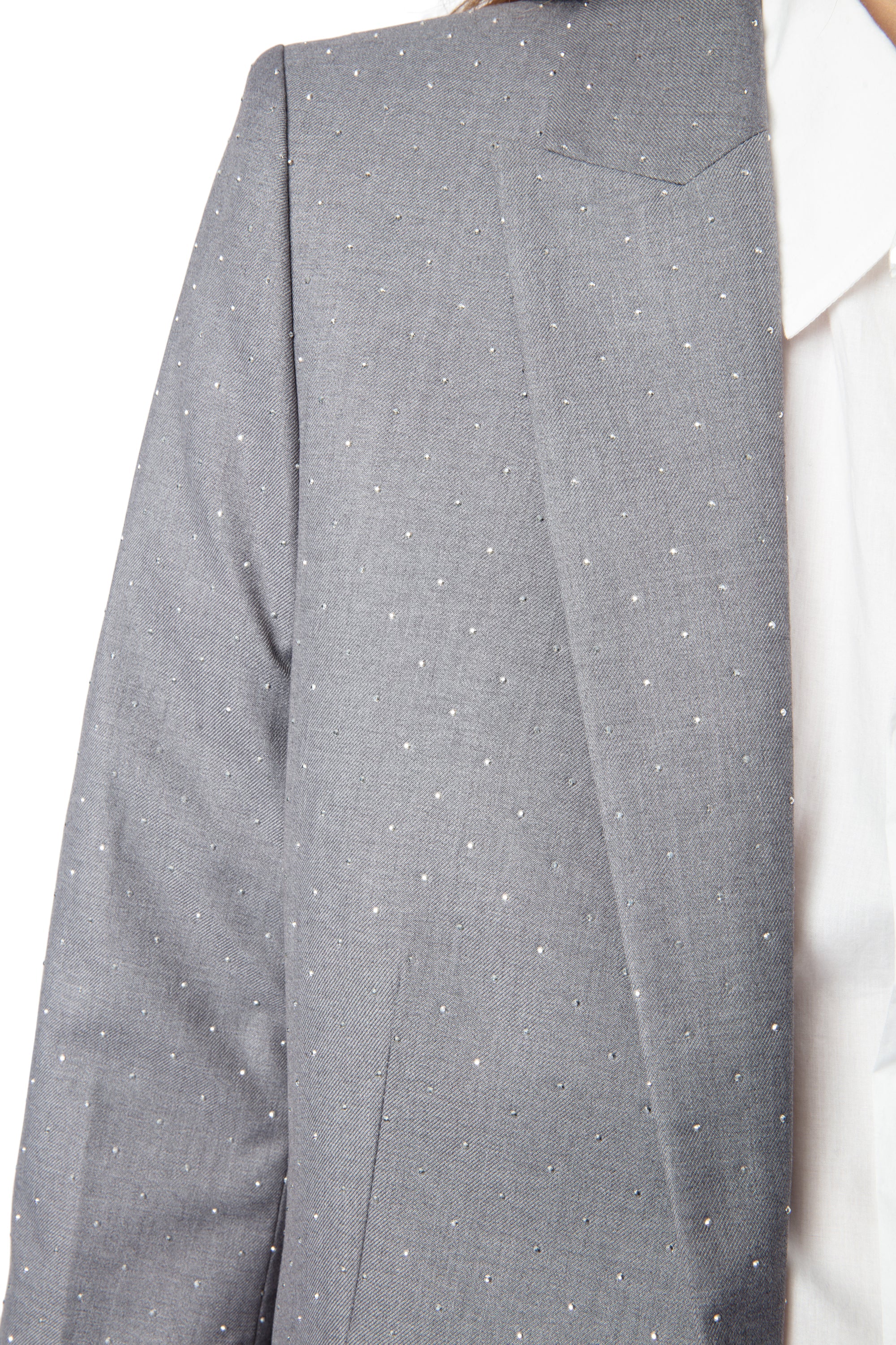 Vavy Tailleur Strass Show Blazer | Heather Grey - Image 4