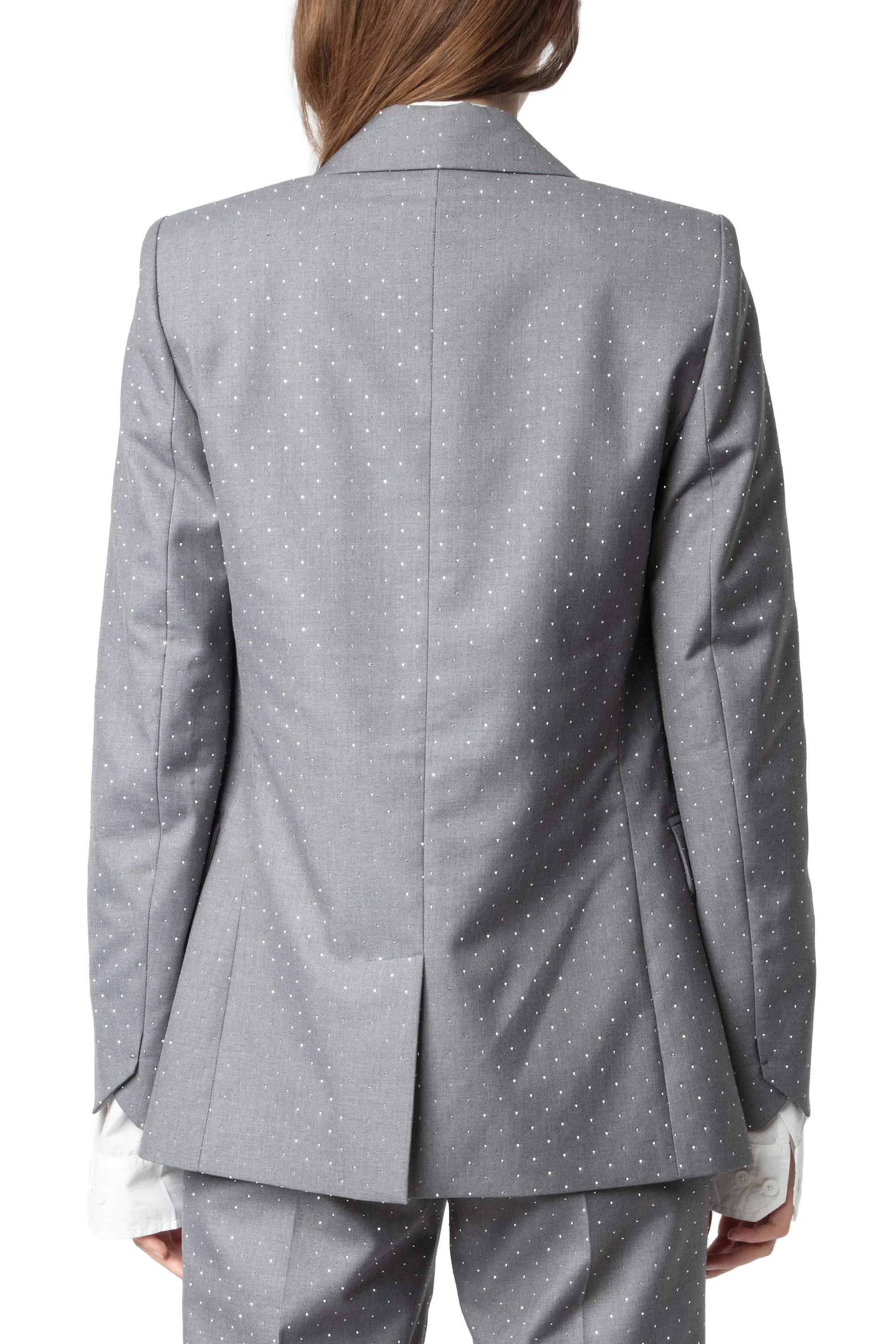 Vavy Tailleur Strass Show Blazer | Heather Grey - Image 5
