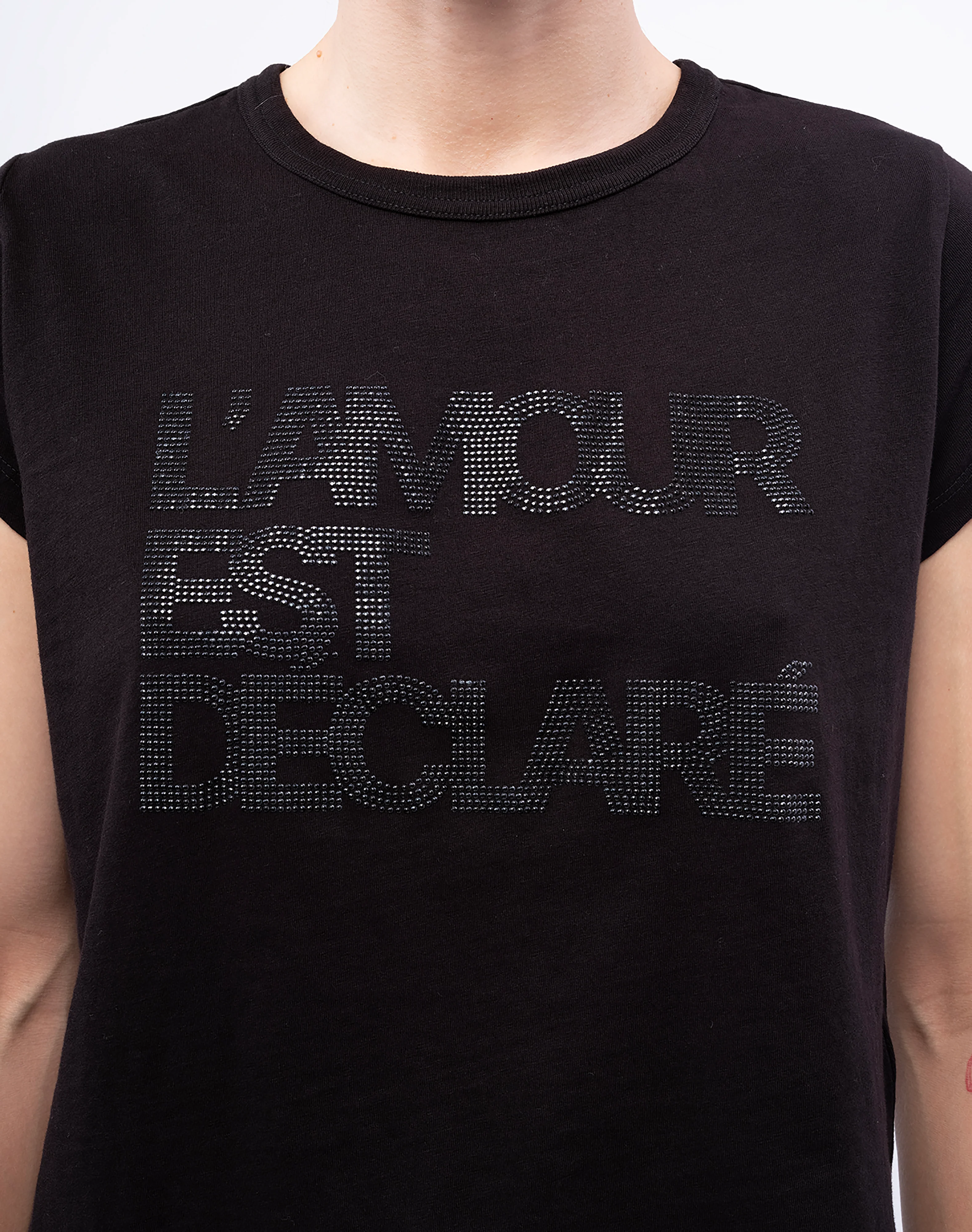 Woop HC Amour Declare Strass T-Shirt | Black - Image 3